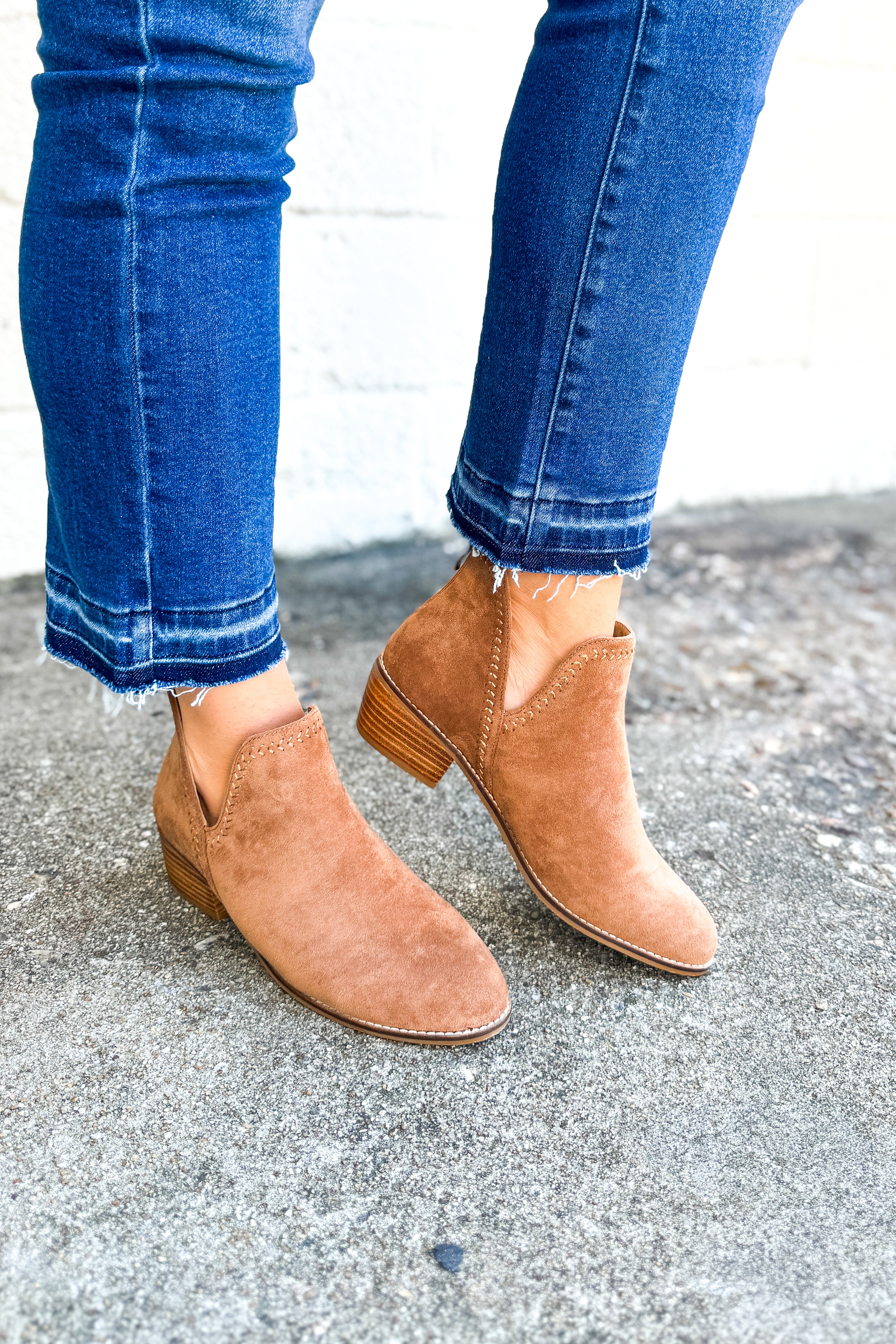 Corkys Bluffin Booties, Tobacco Faux Suede