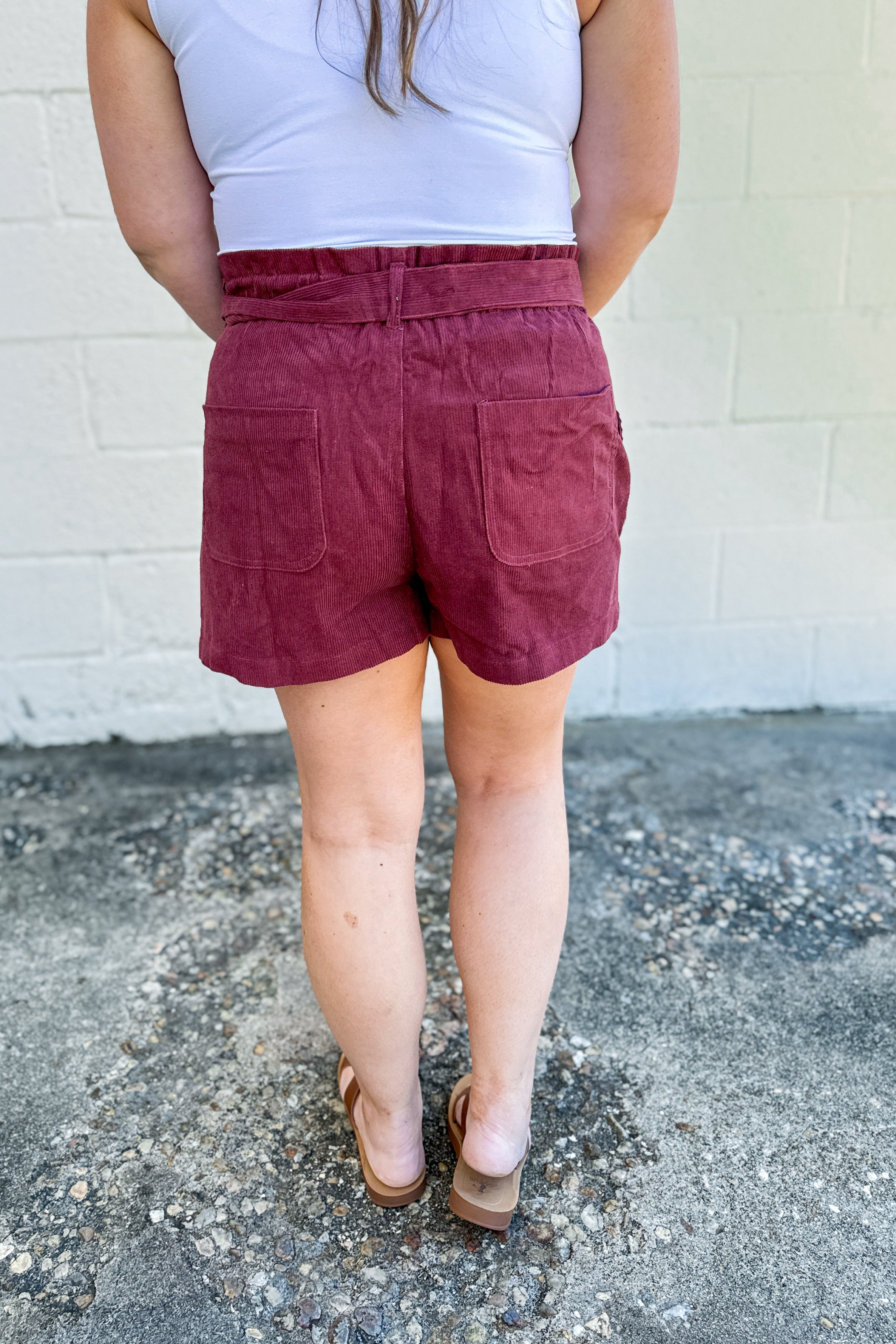 SALE | Corduroy Shorts, Burgundy