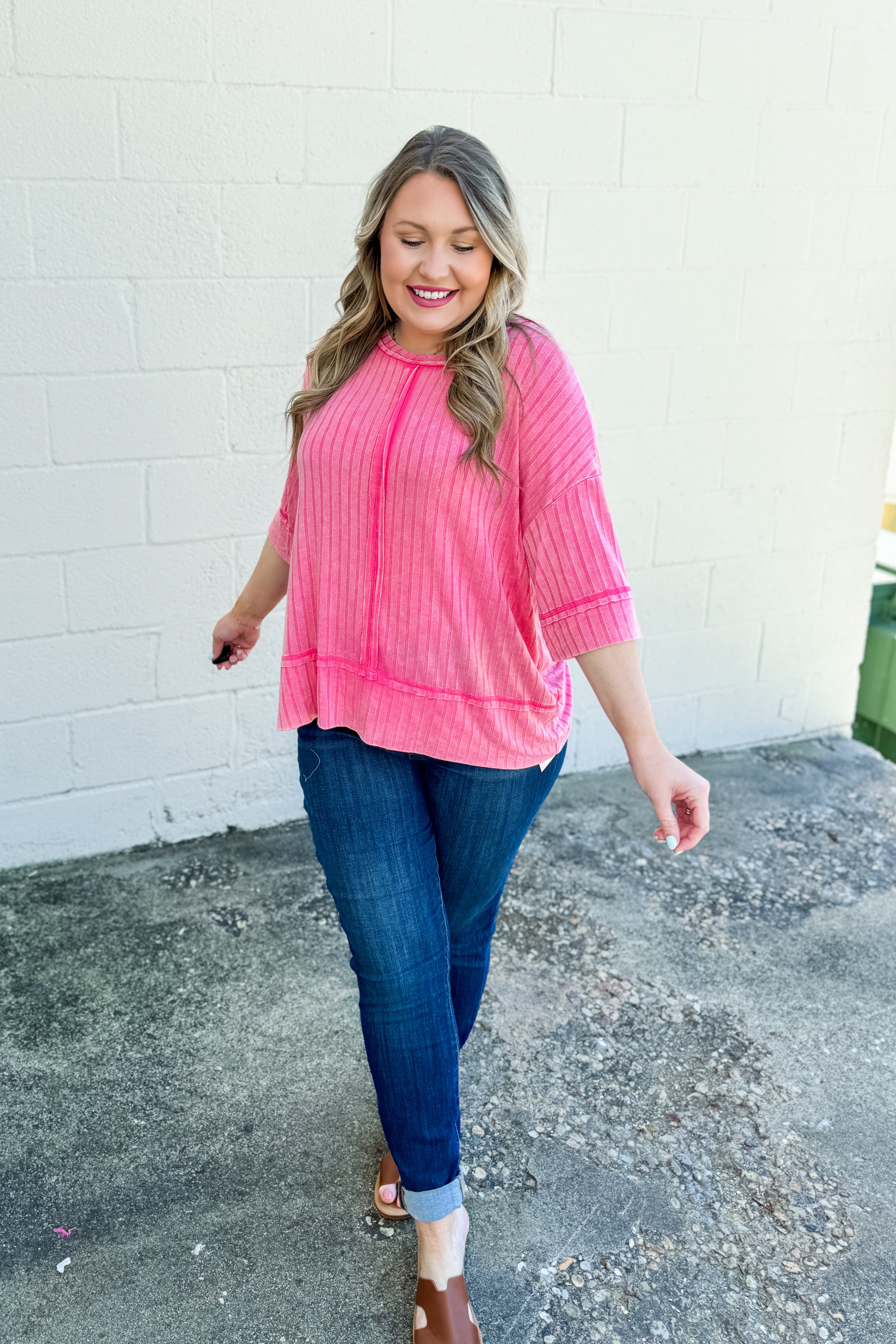 A Bright New Day Top, Fuchsia