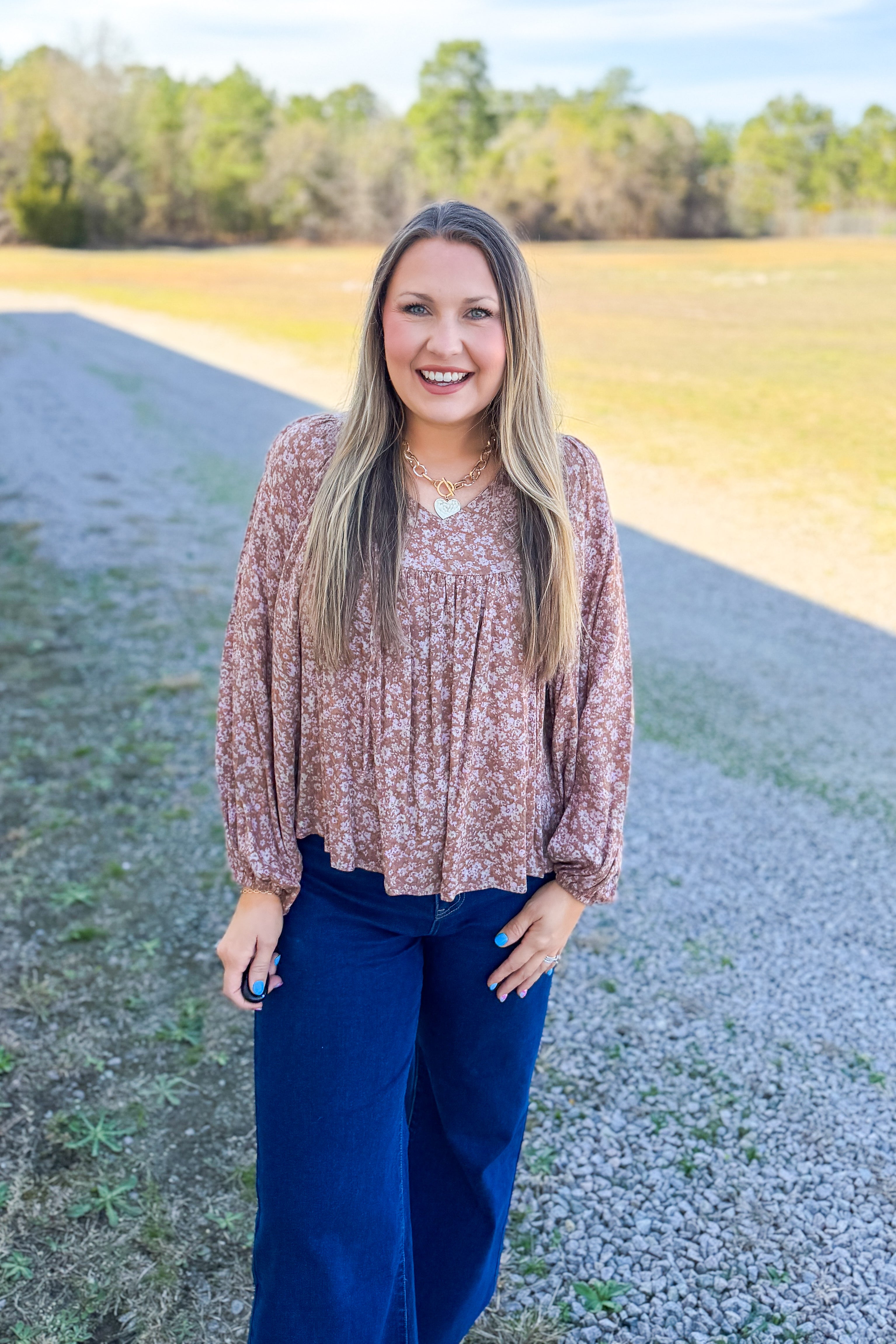Petal Soft Floral Blouse Top