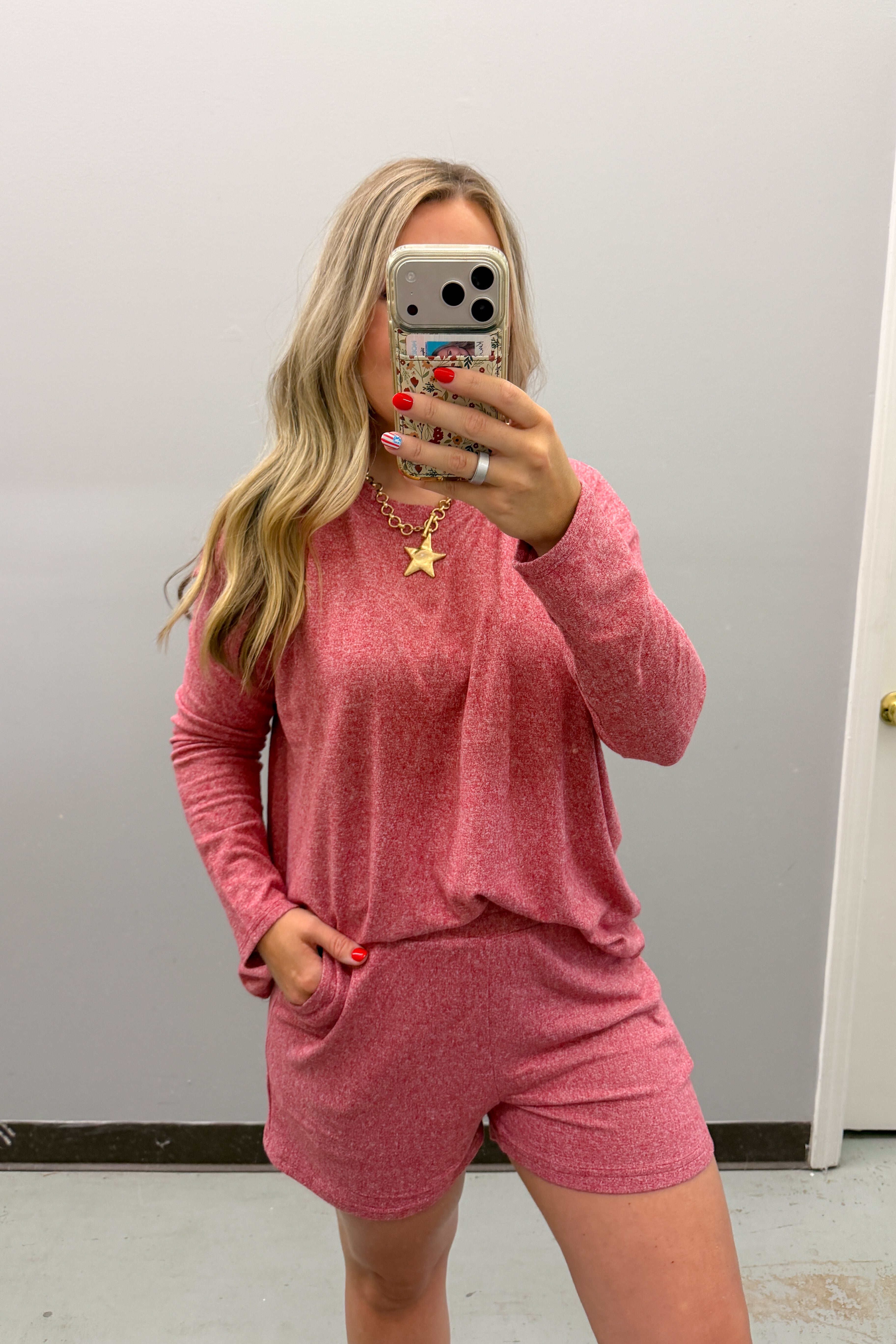 The Off-Duty Comfort Set, Heather Red