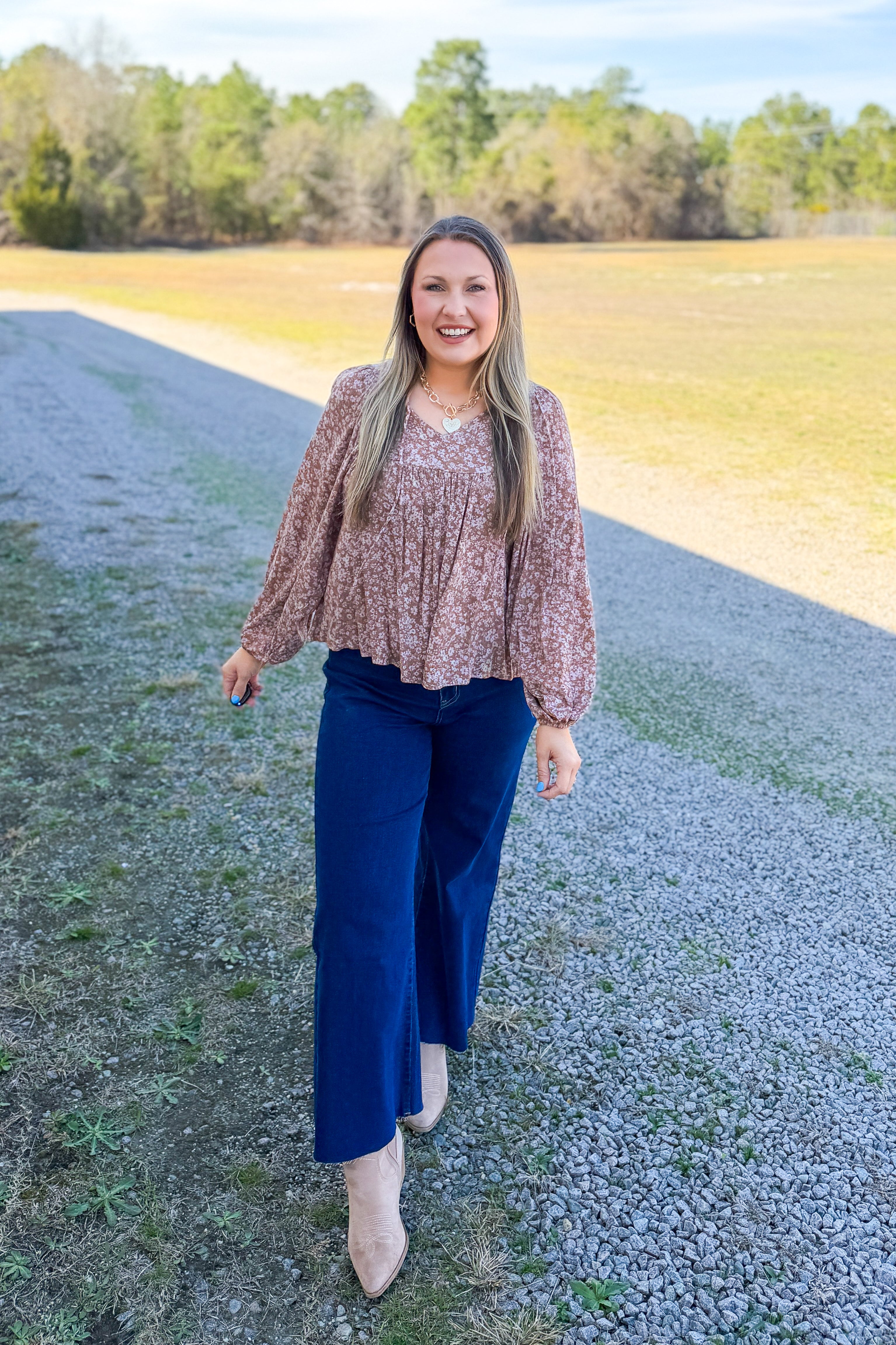 Petal Soft Floral Blouse Top