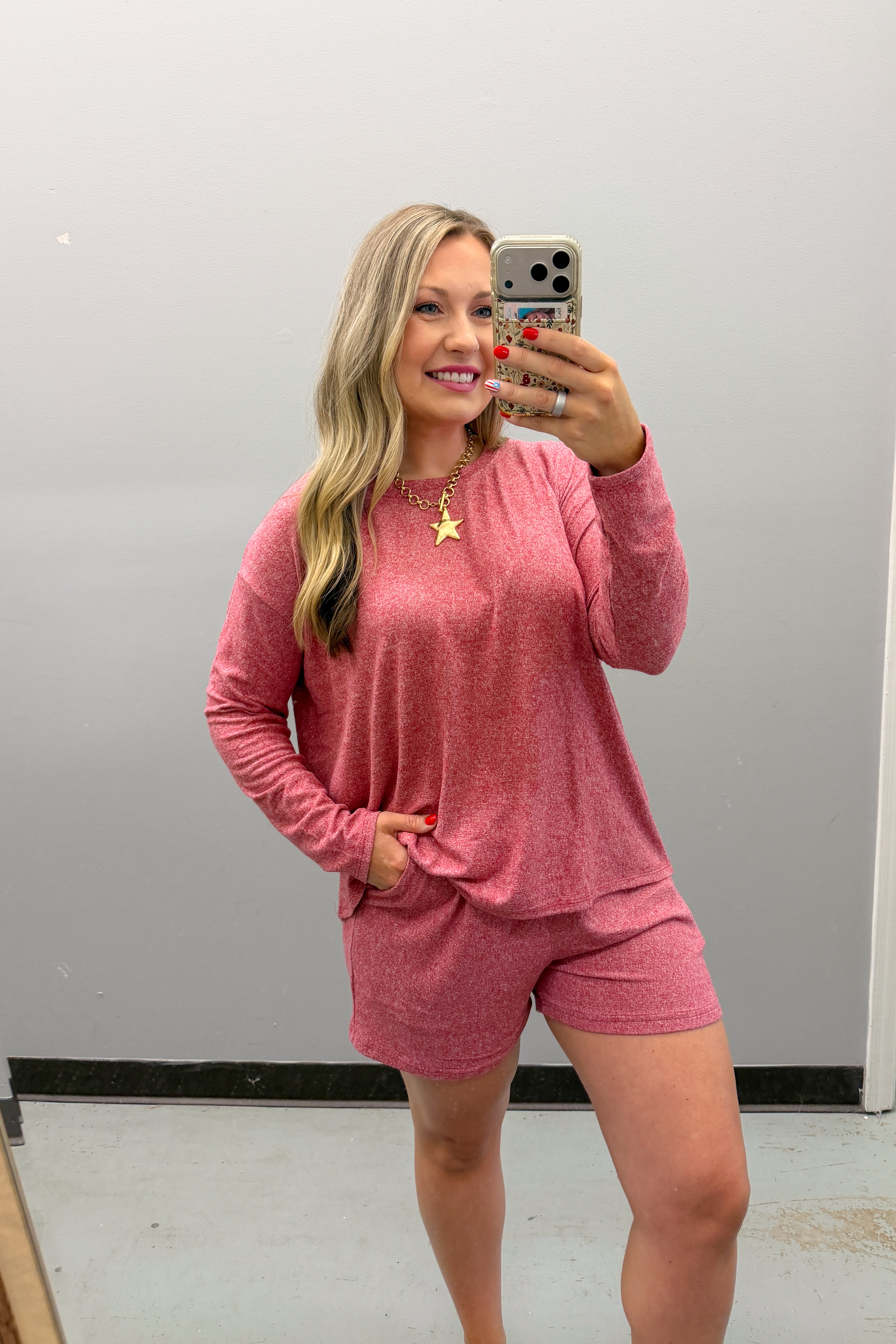 The Off-Duty Comfort Set, Heather Red