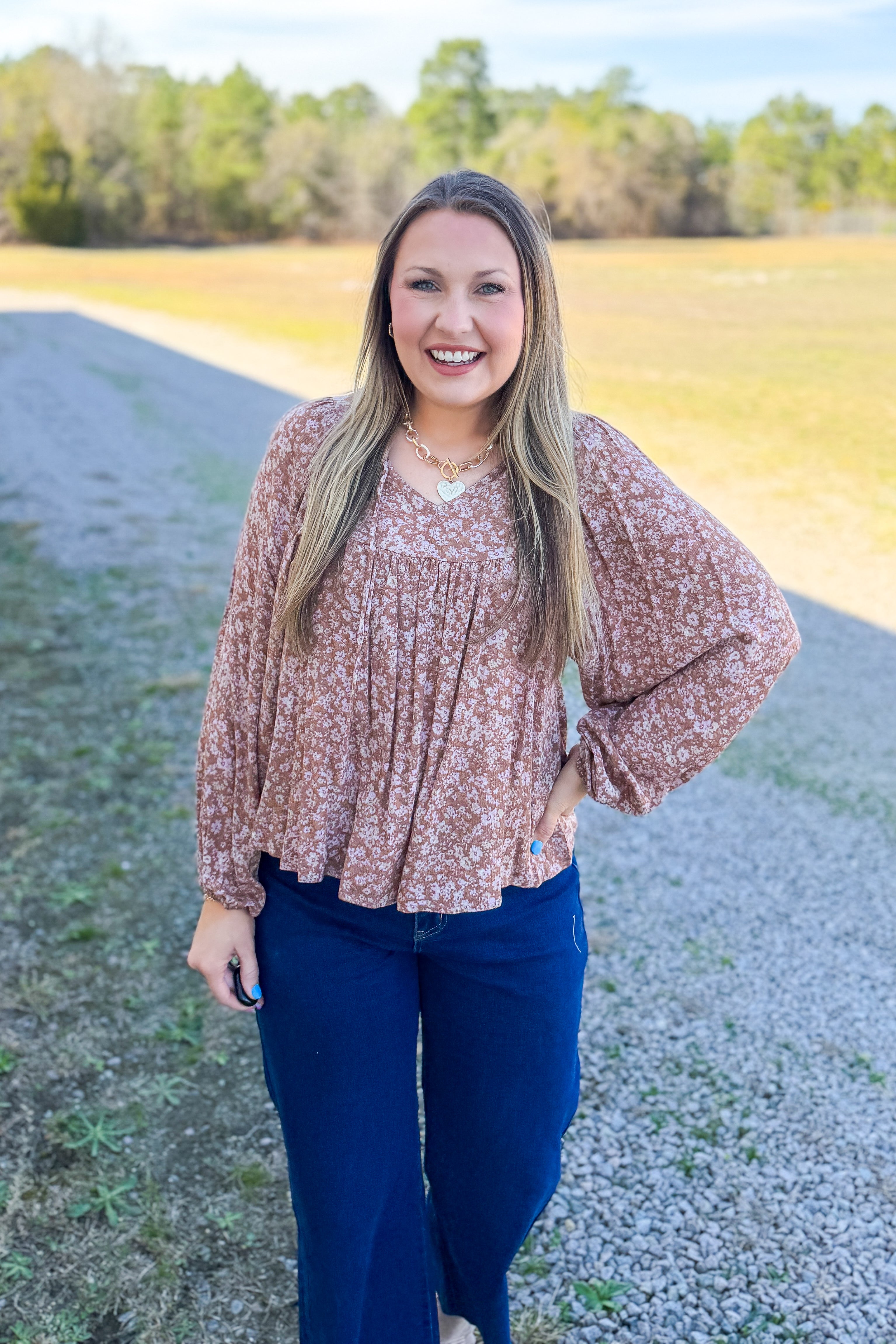 Petal Soft Floral Blouse Top