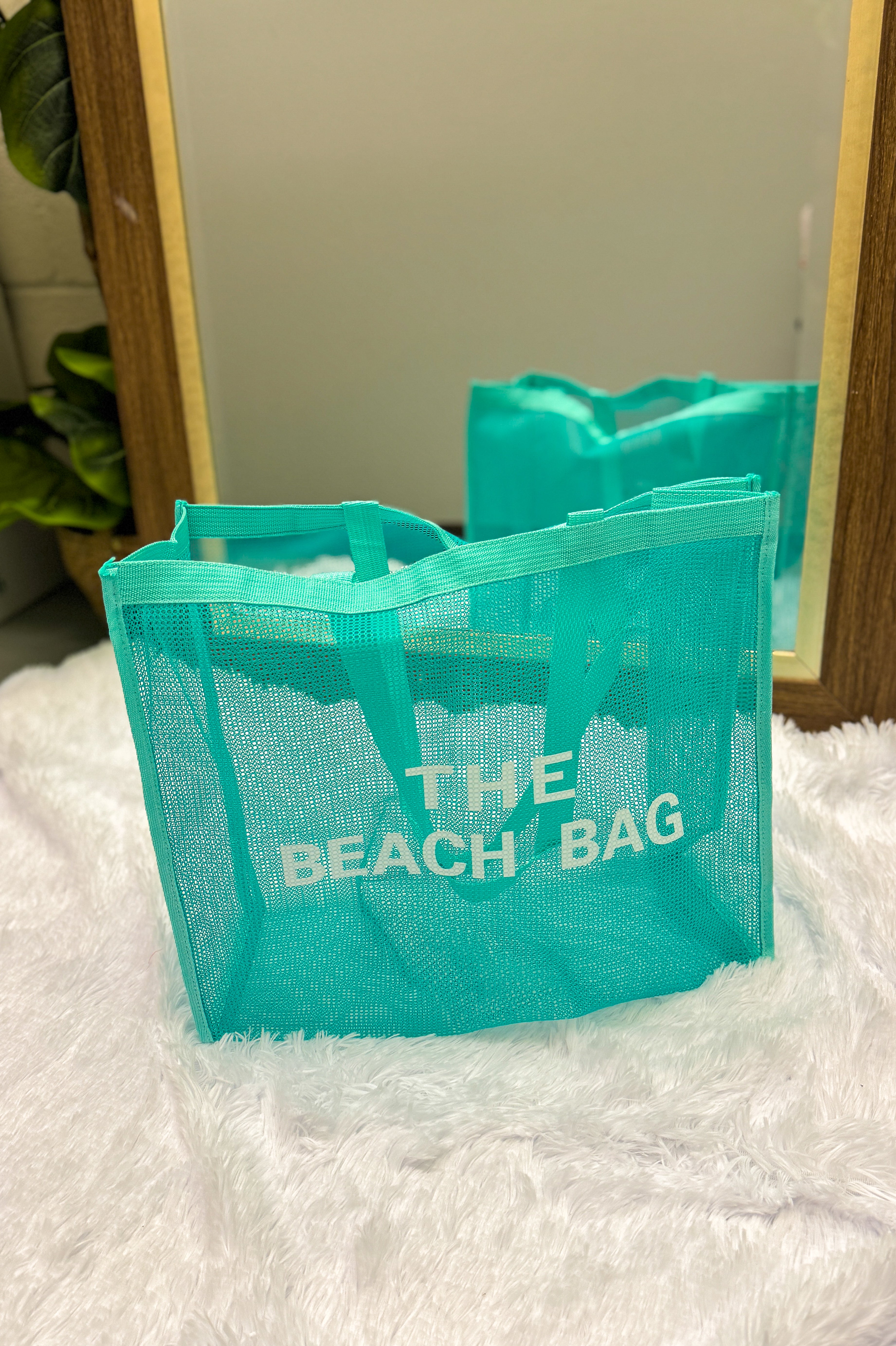 Mesh The Beach Bag Tote, Mint