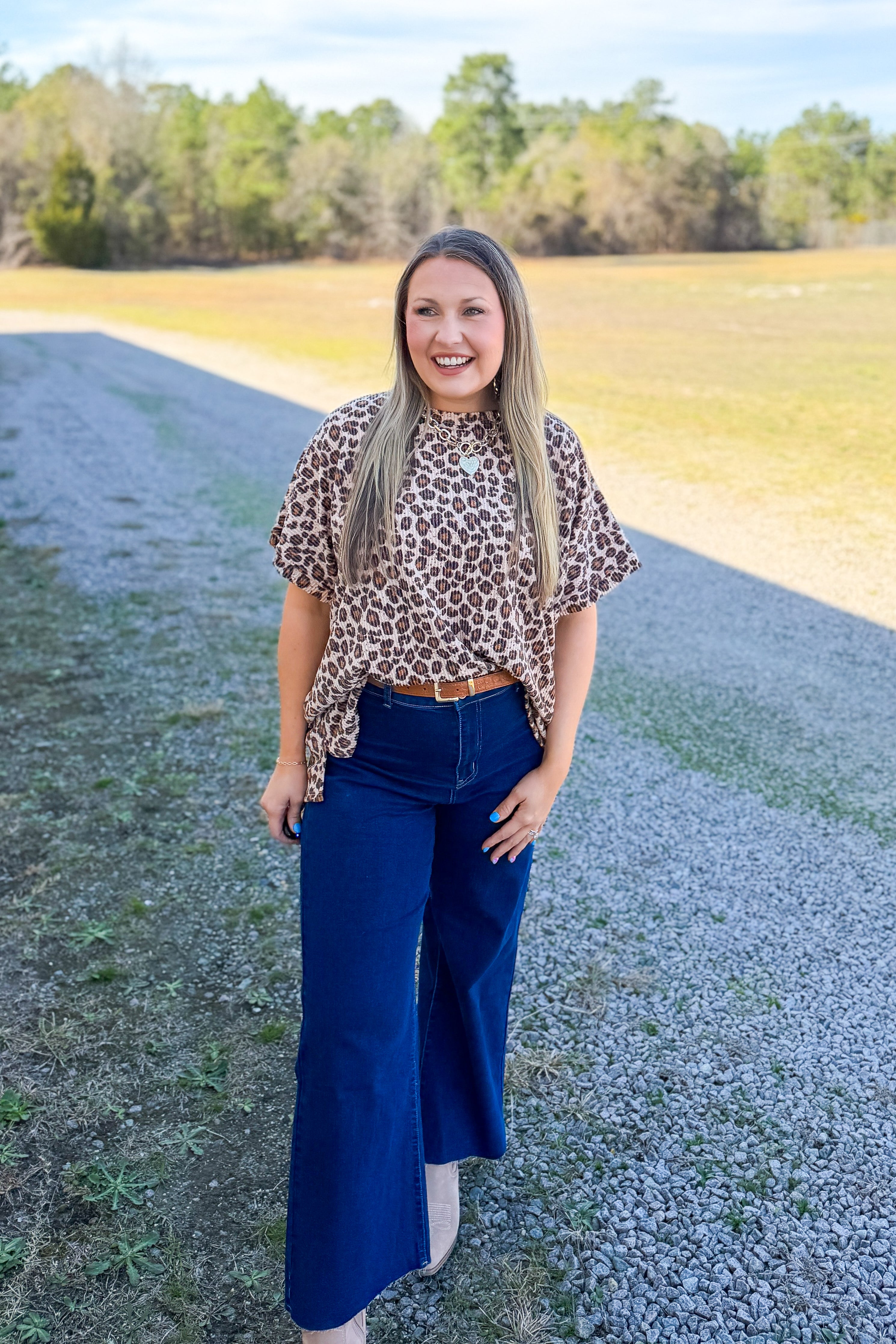 Wildly Comfy Leopard Ribbed Top