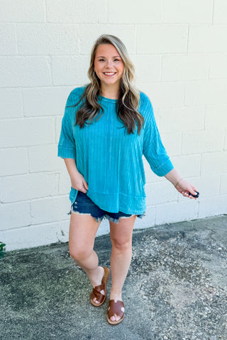 A Bright New Day Top, Light Teal