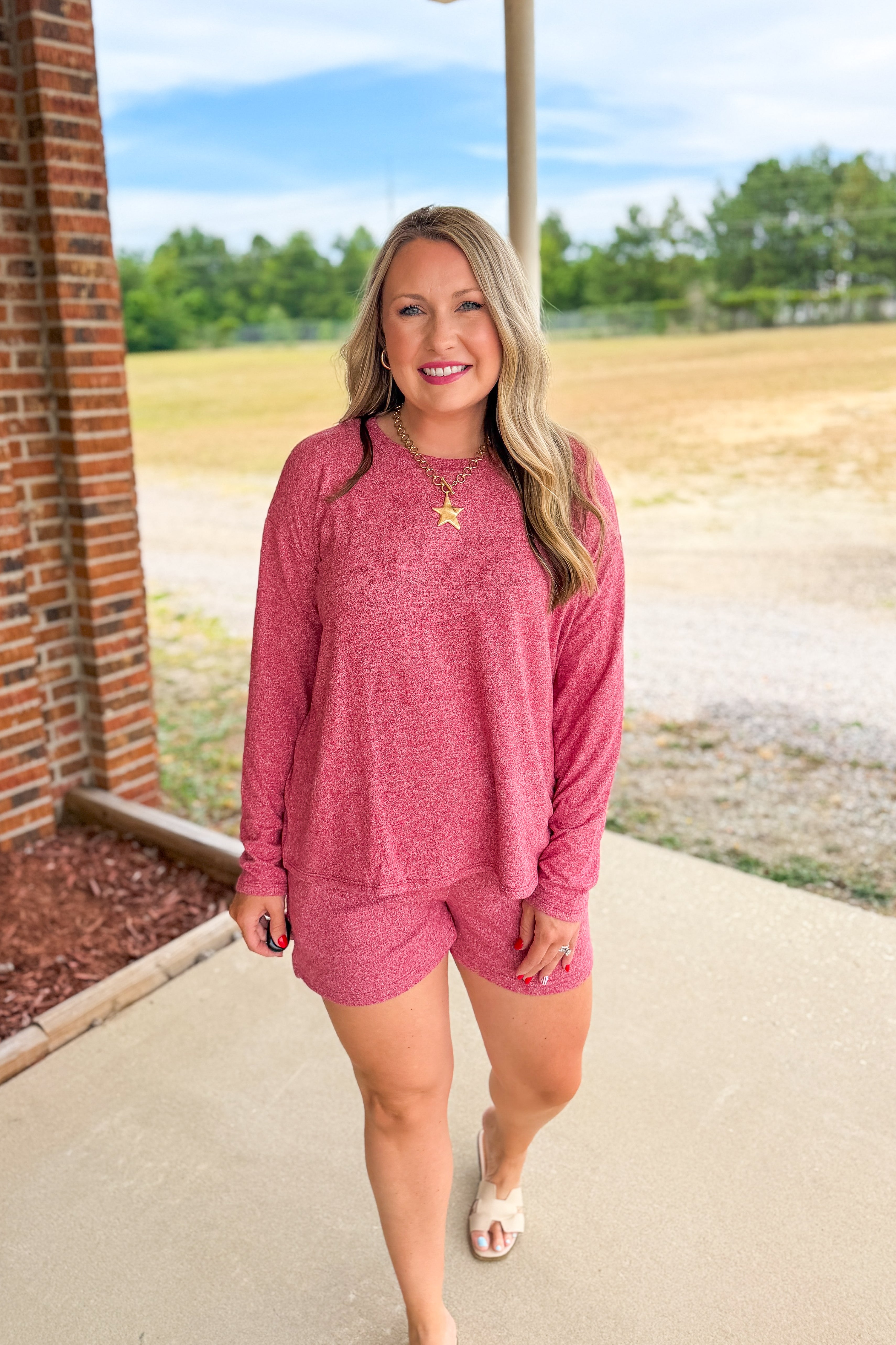 The Off-Duty Comfort Set, Heather Red