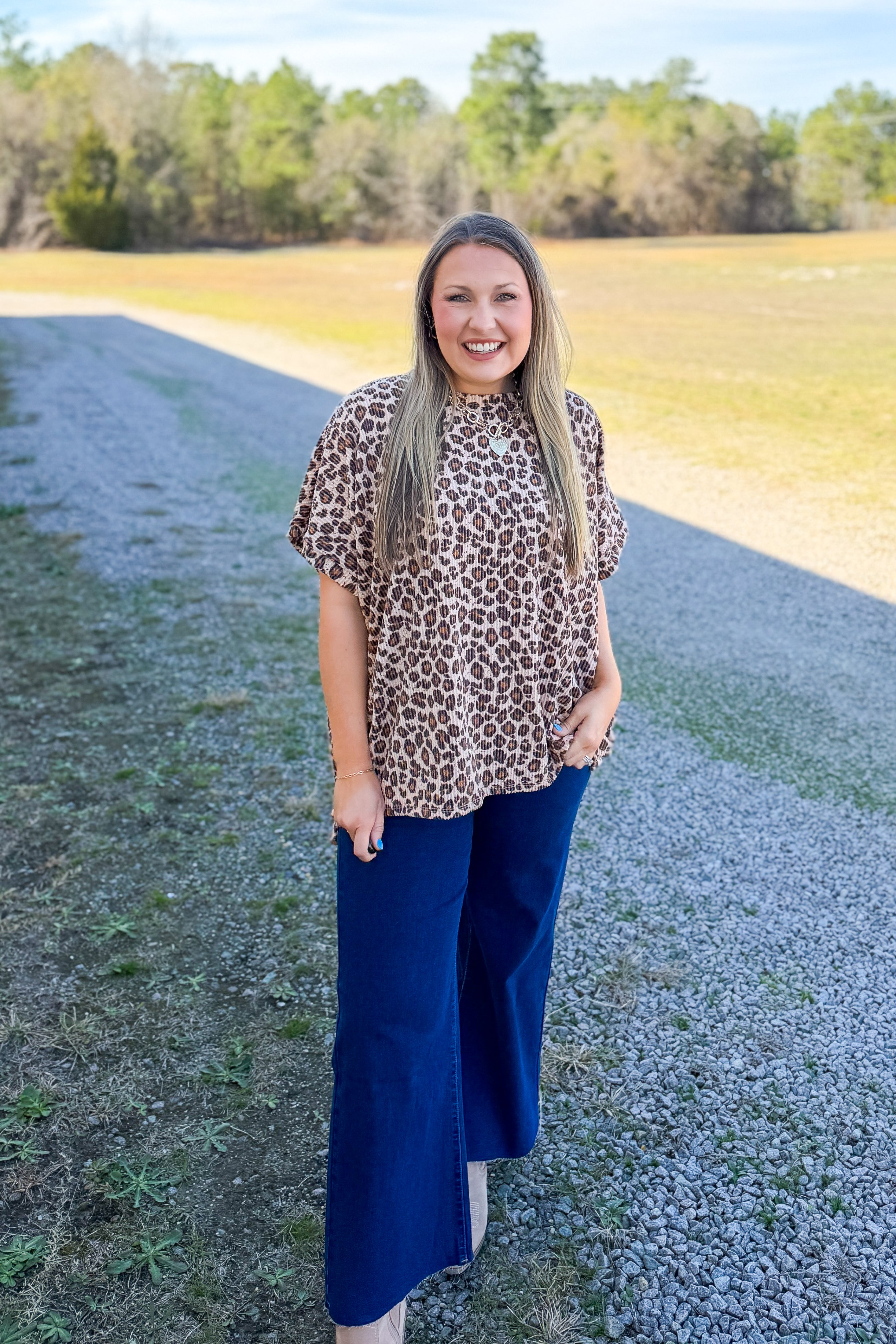 Wildly Comfy Leopard Ribbed Top