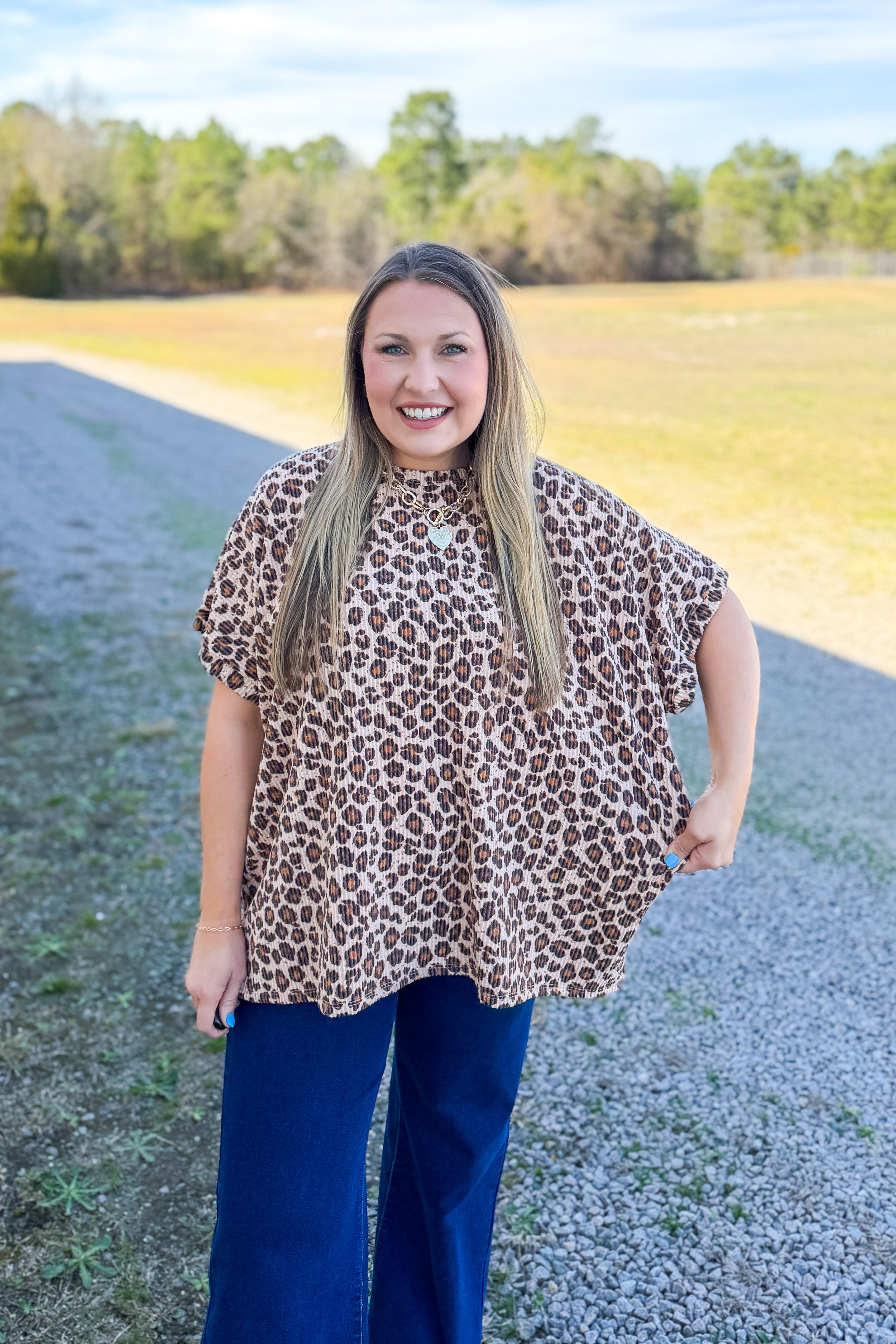 Wildly Comfy Leopard Ribbed Top