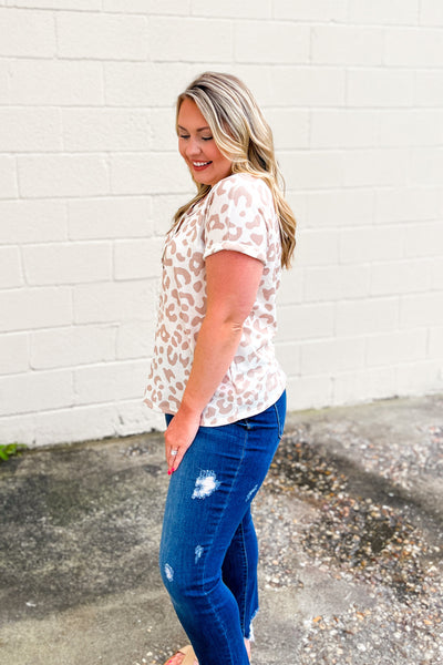 Keep Their Attention Leopard Button Top