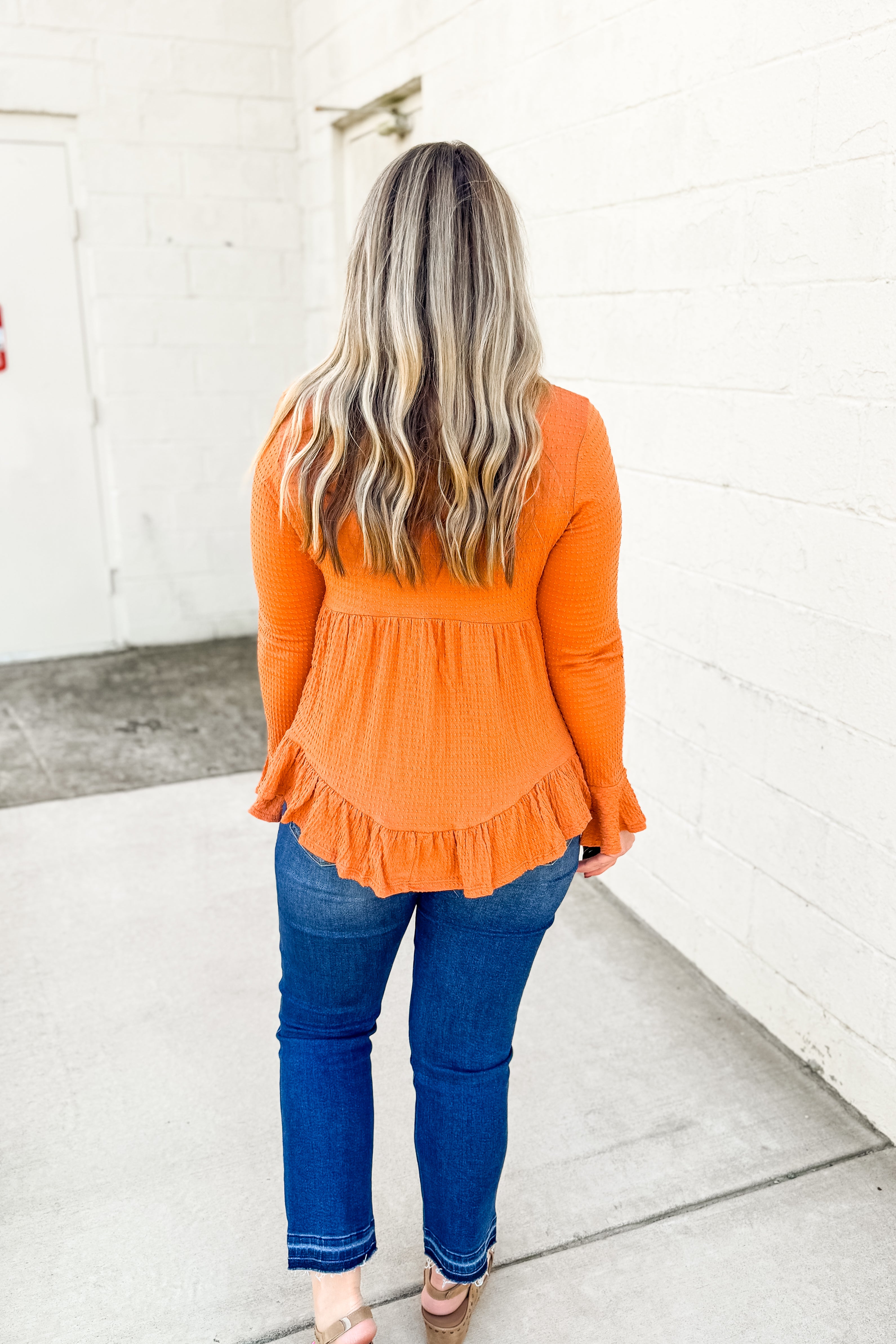 Rustic Charm Ruffle Babydoll Top