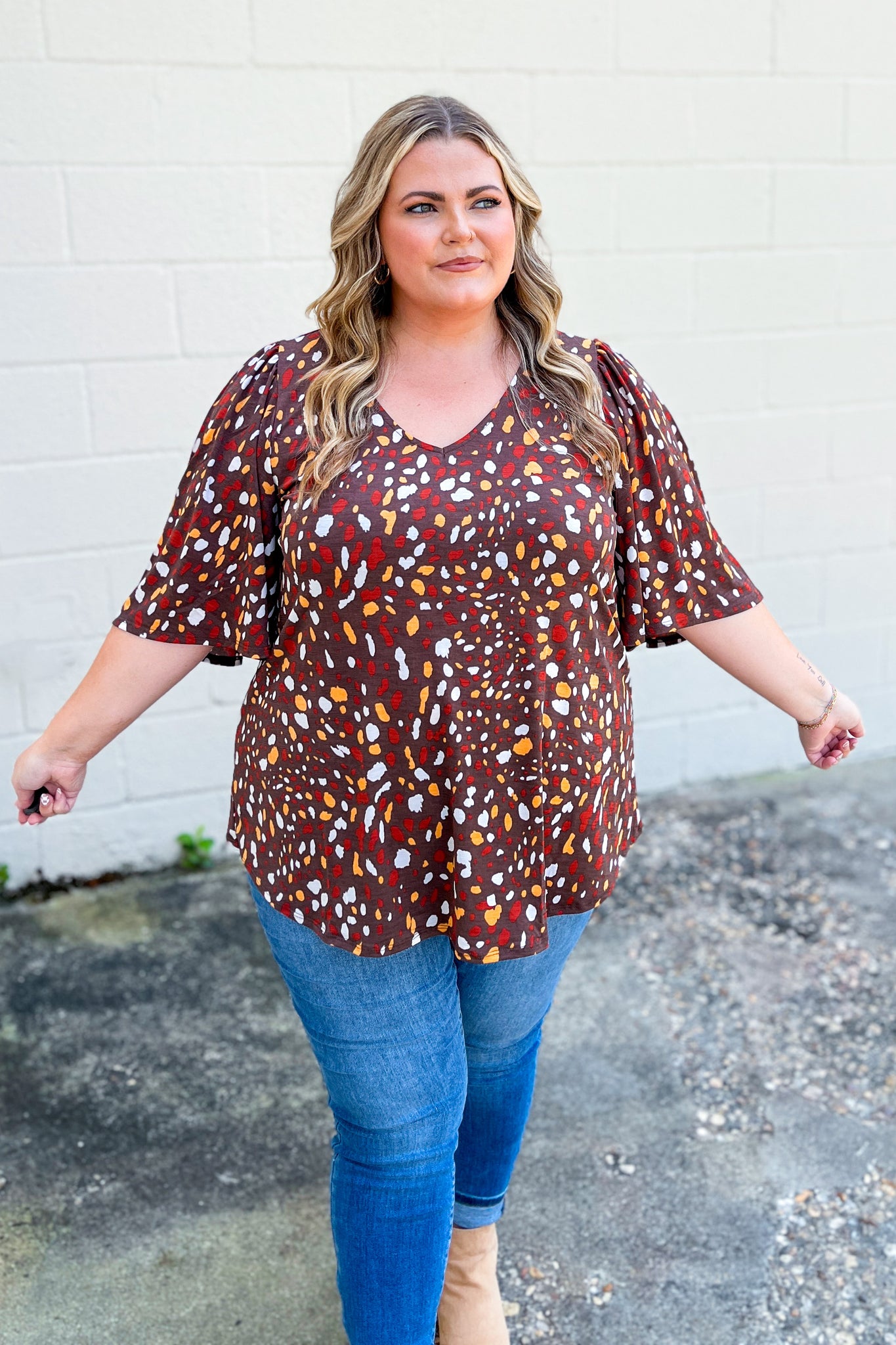 All About It Spotted Top