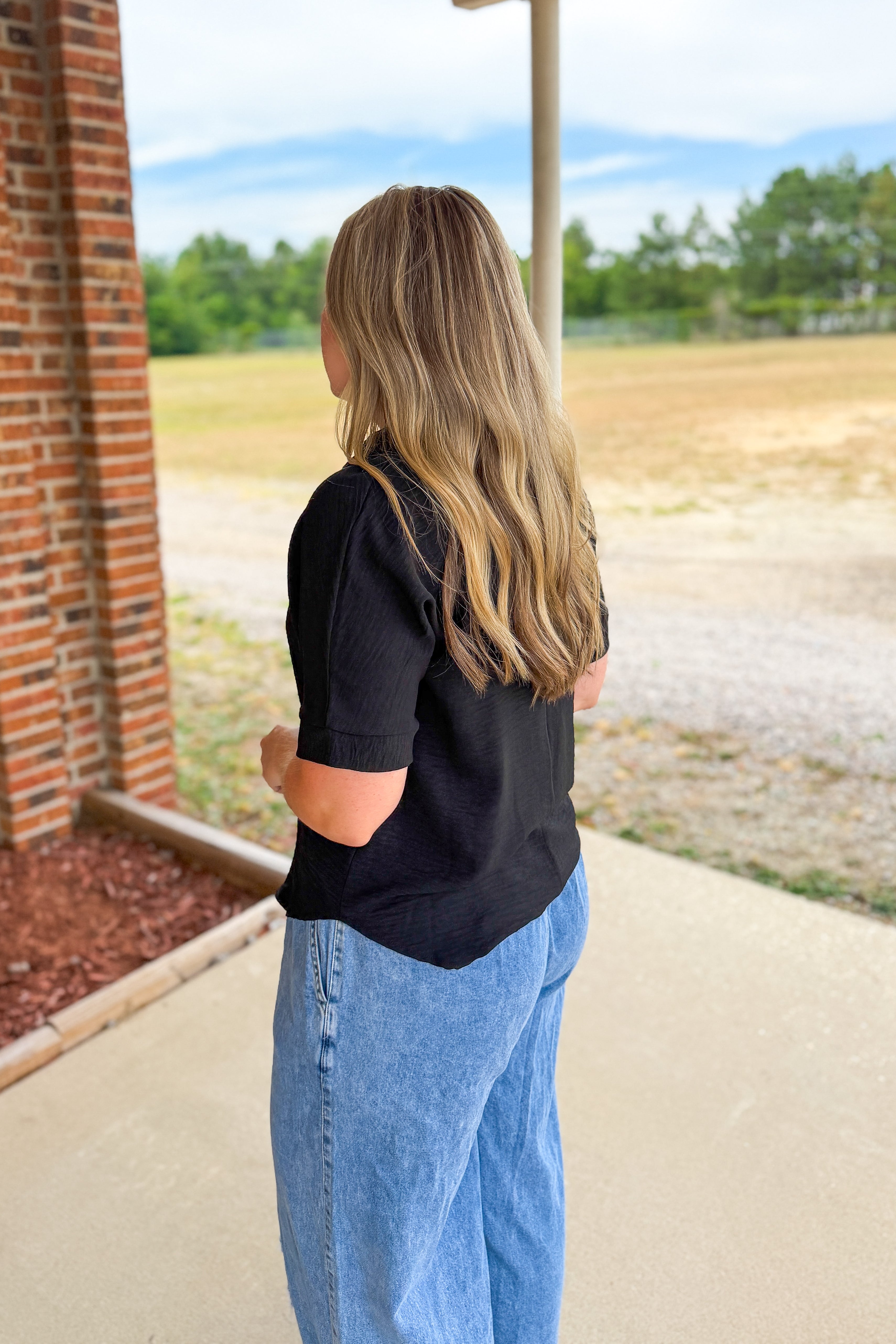 The Indie V-Neck Top, Black