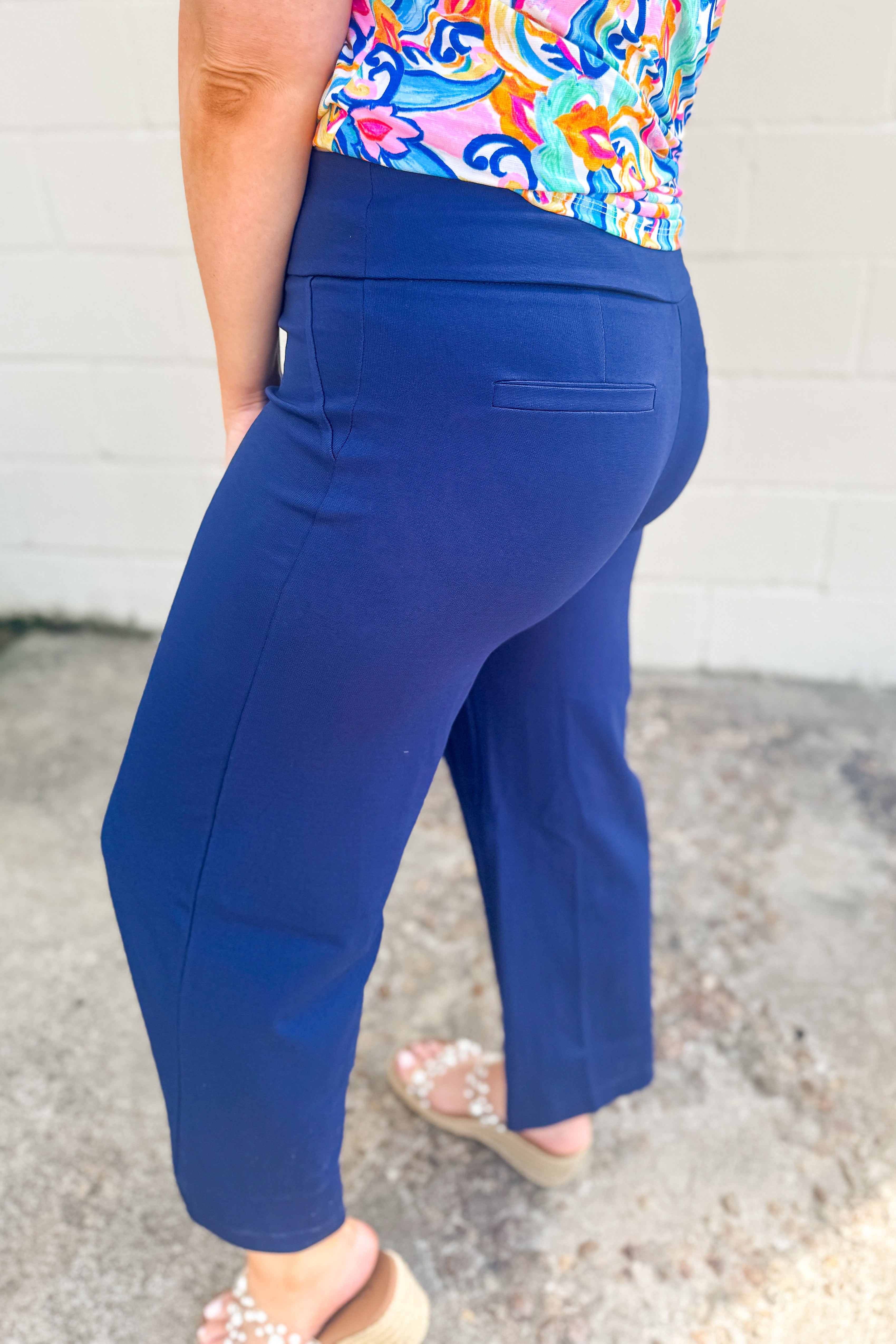Color Me Bright Wide Leg Magic Pants, Navy
