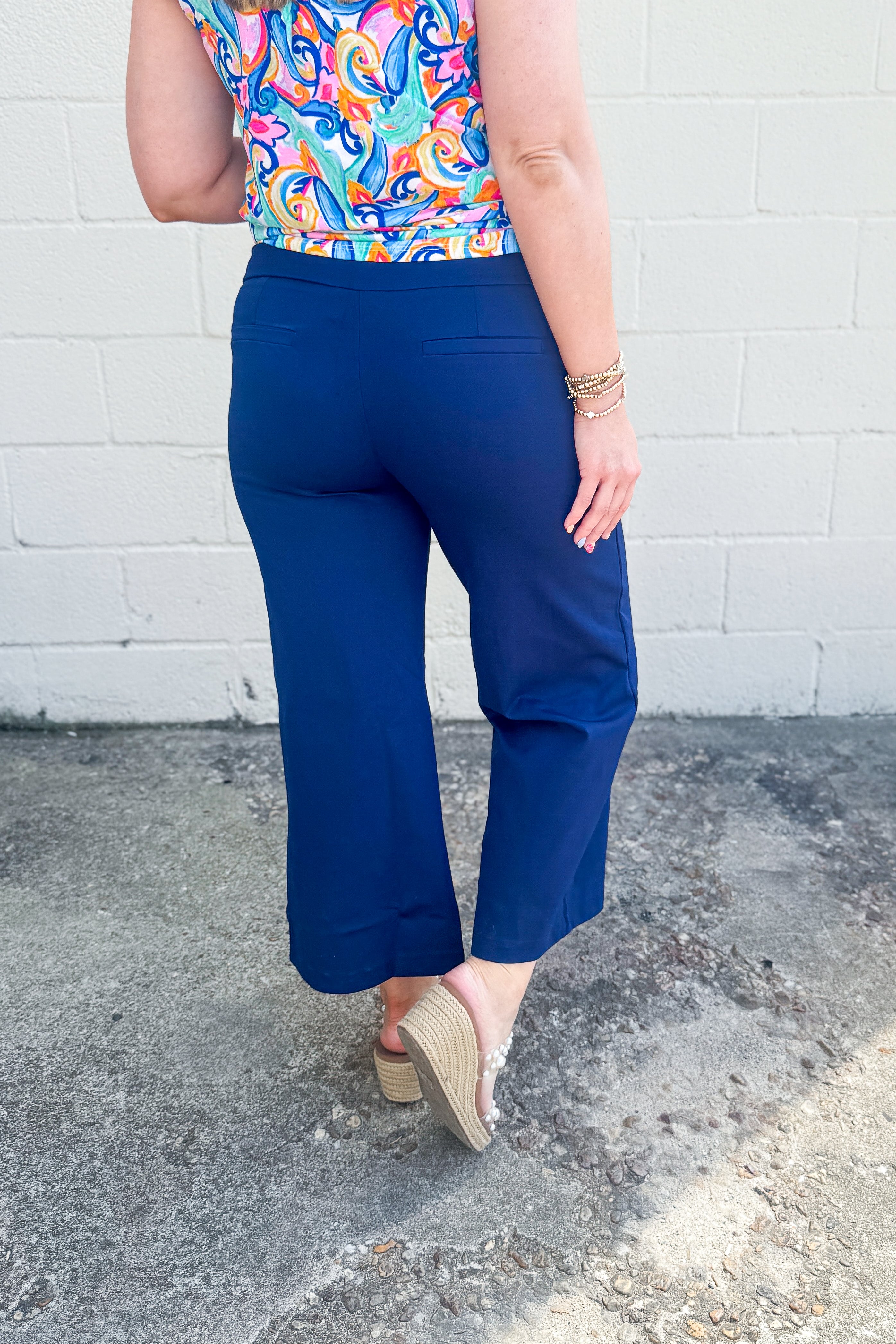 Color Me Bright Wide Leg Magic Pants, Navy