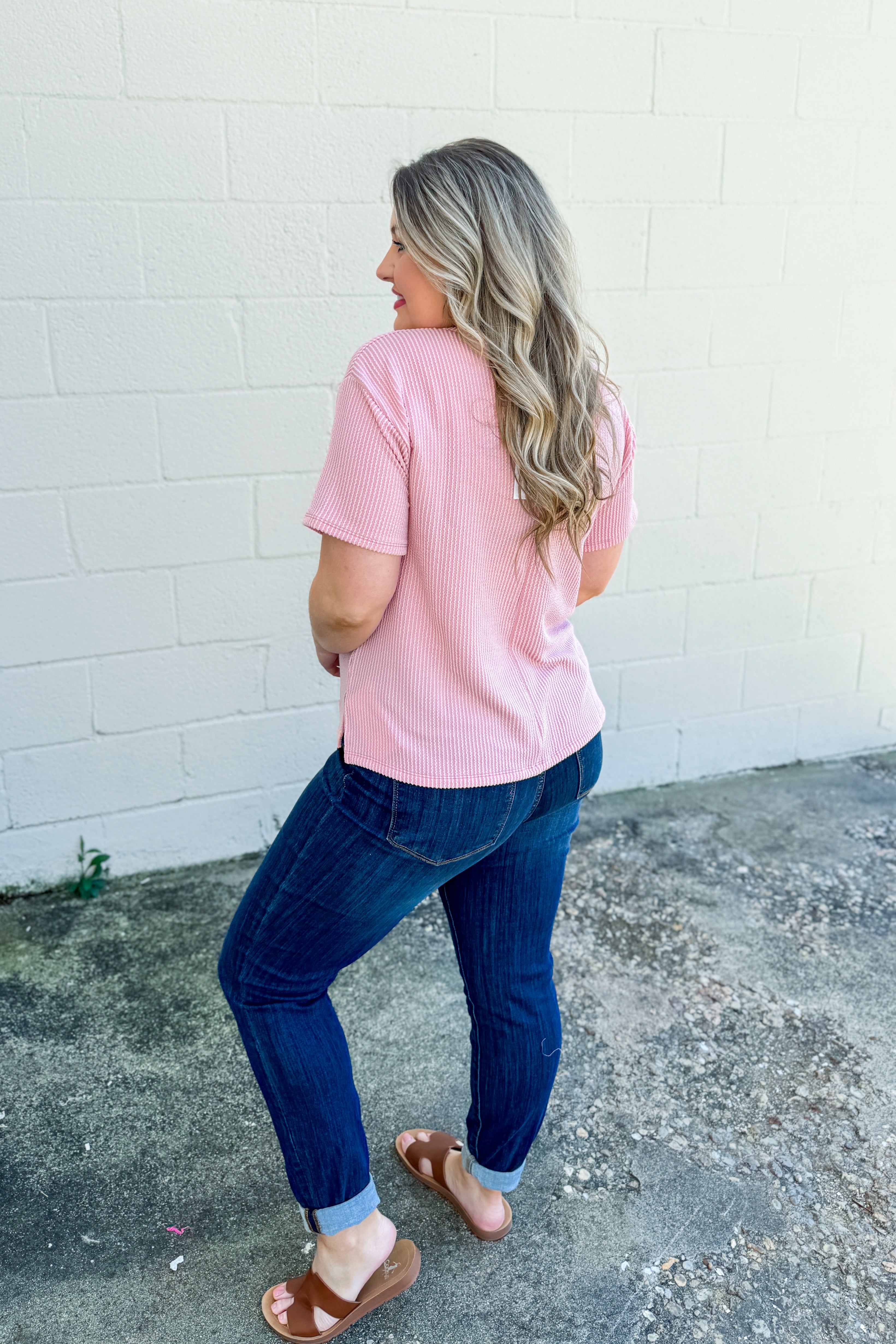 DEAL | Daydreaming Ribbed Top, Blush