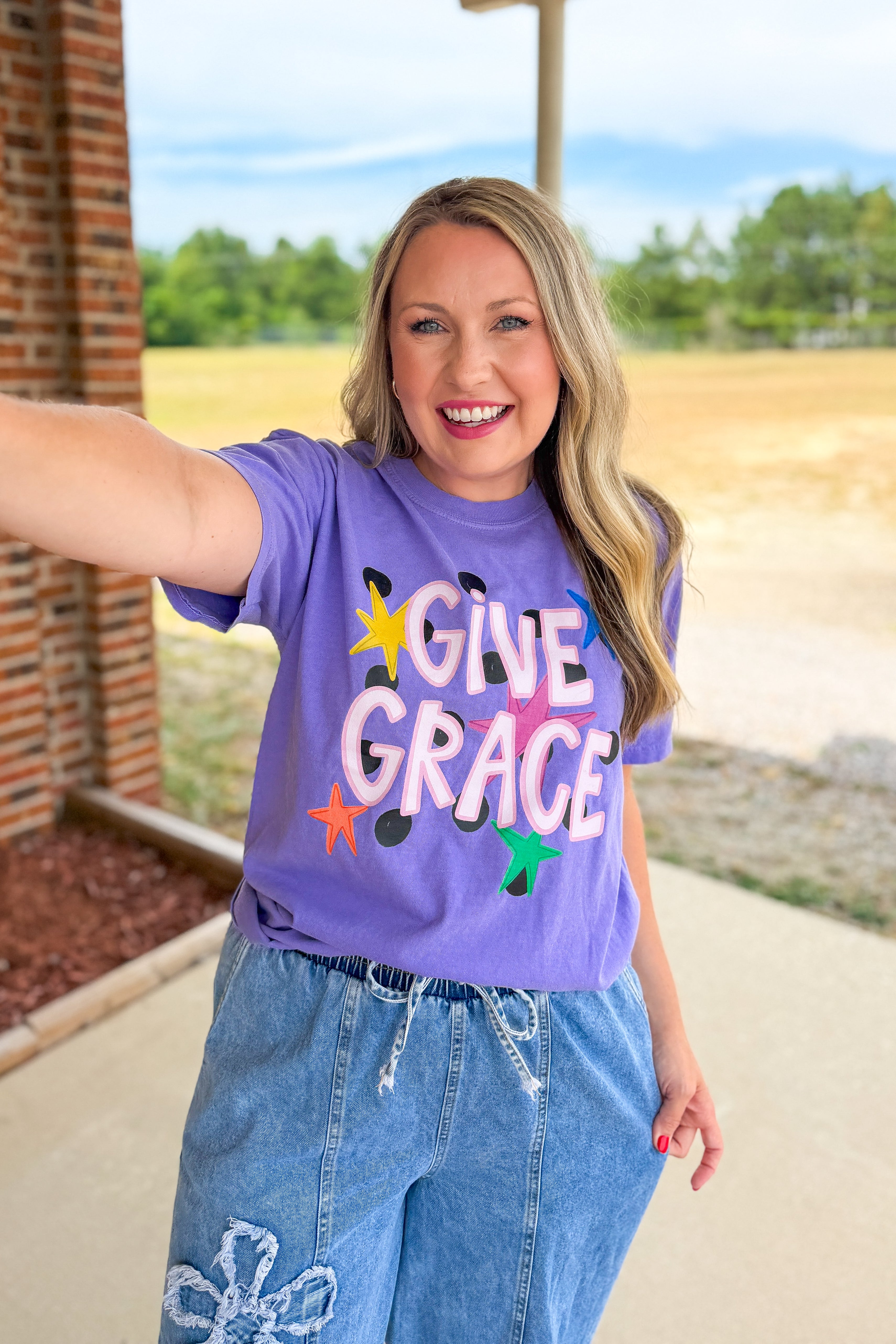 PREORDER: Give Grace Graphic Tee, Violet