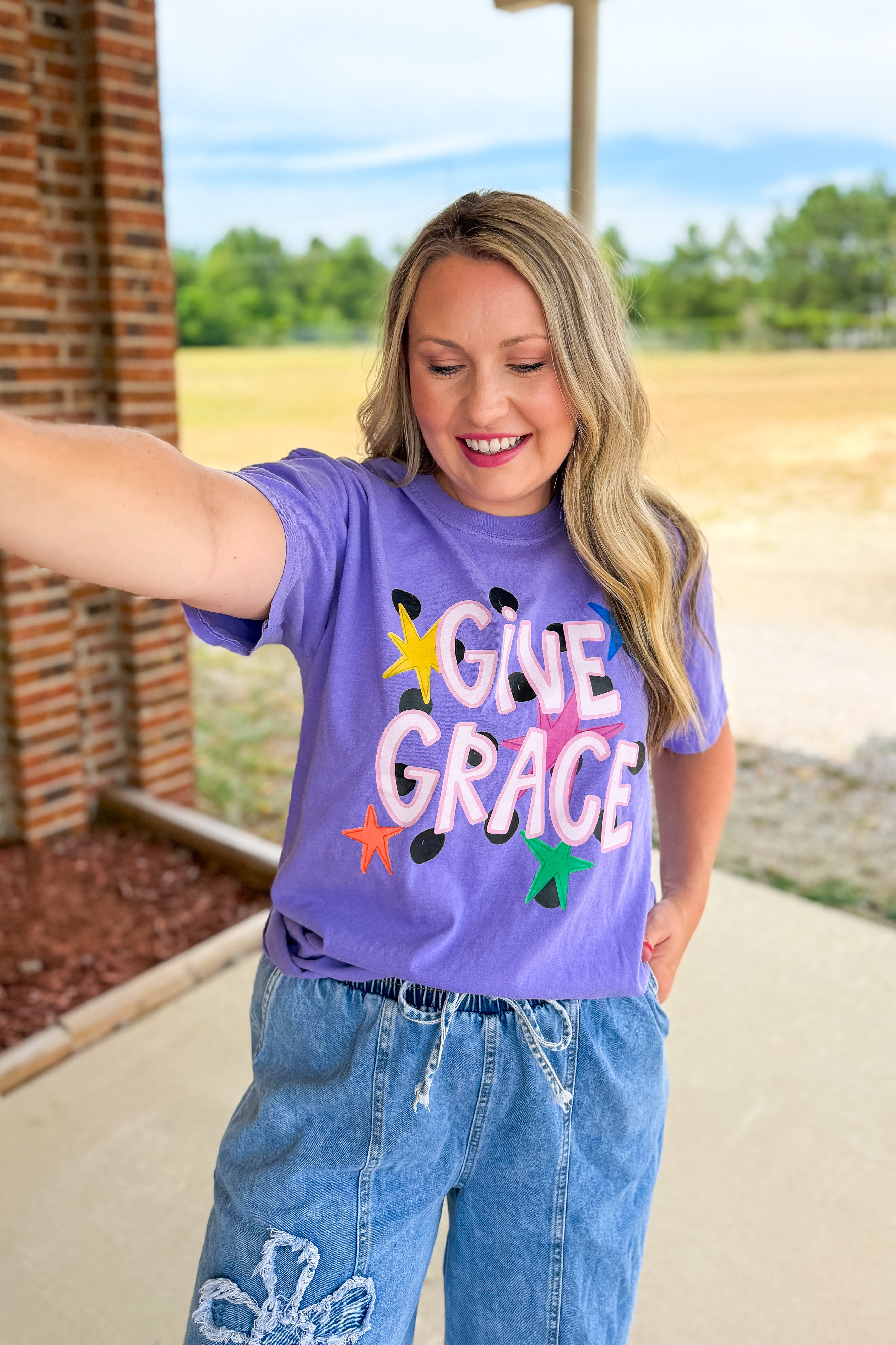 PREORDER: Give Grace Graphic Tee, Violet