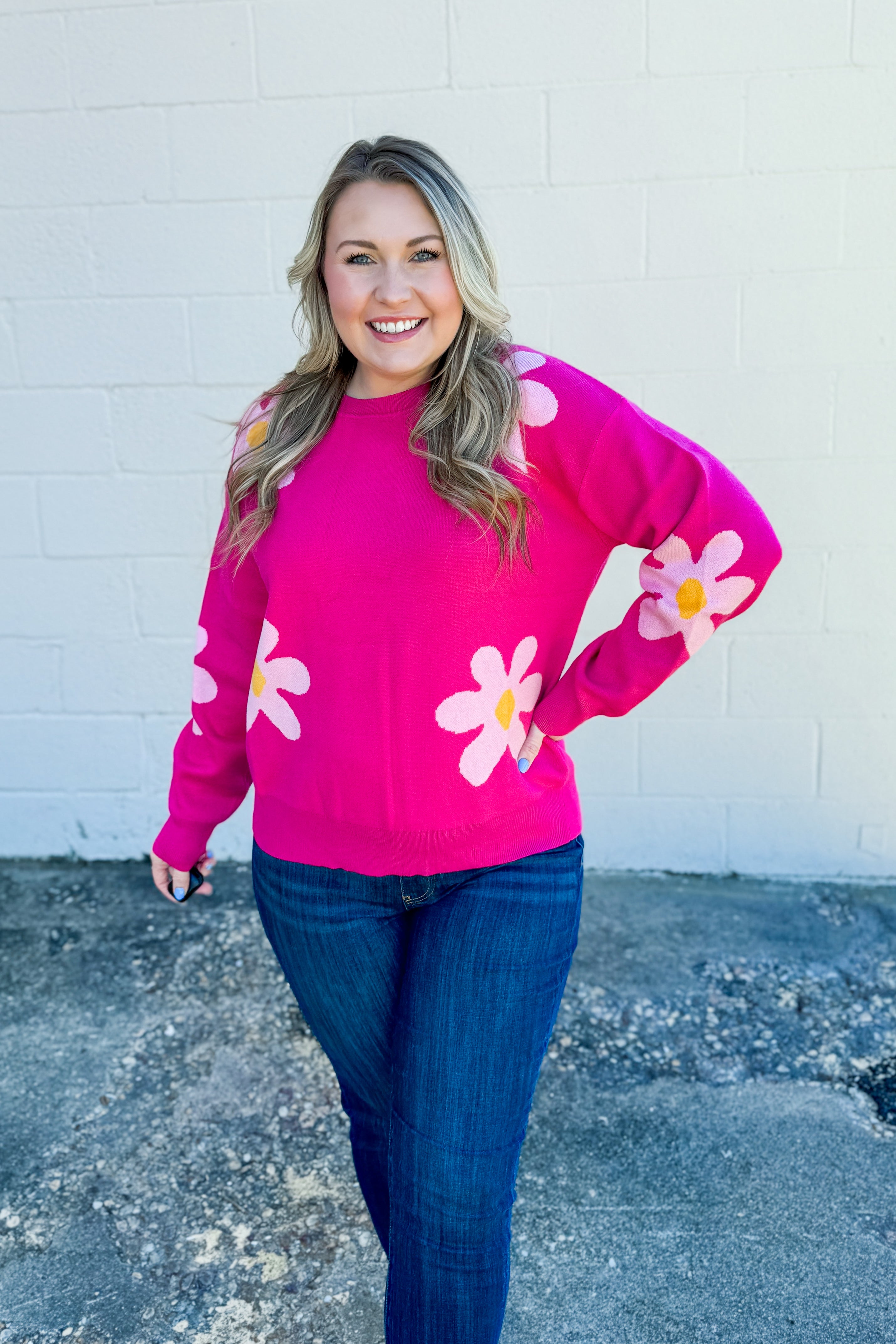 Bloom So Bright Floral Sweater Top