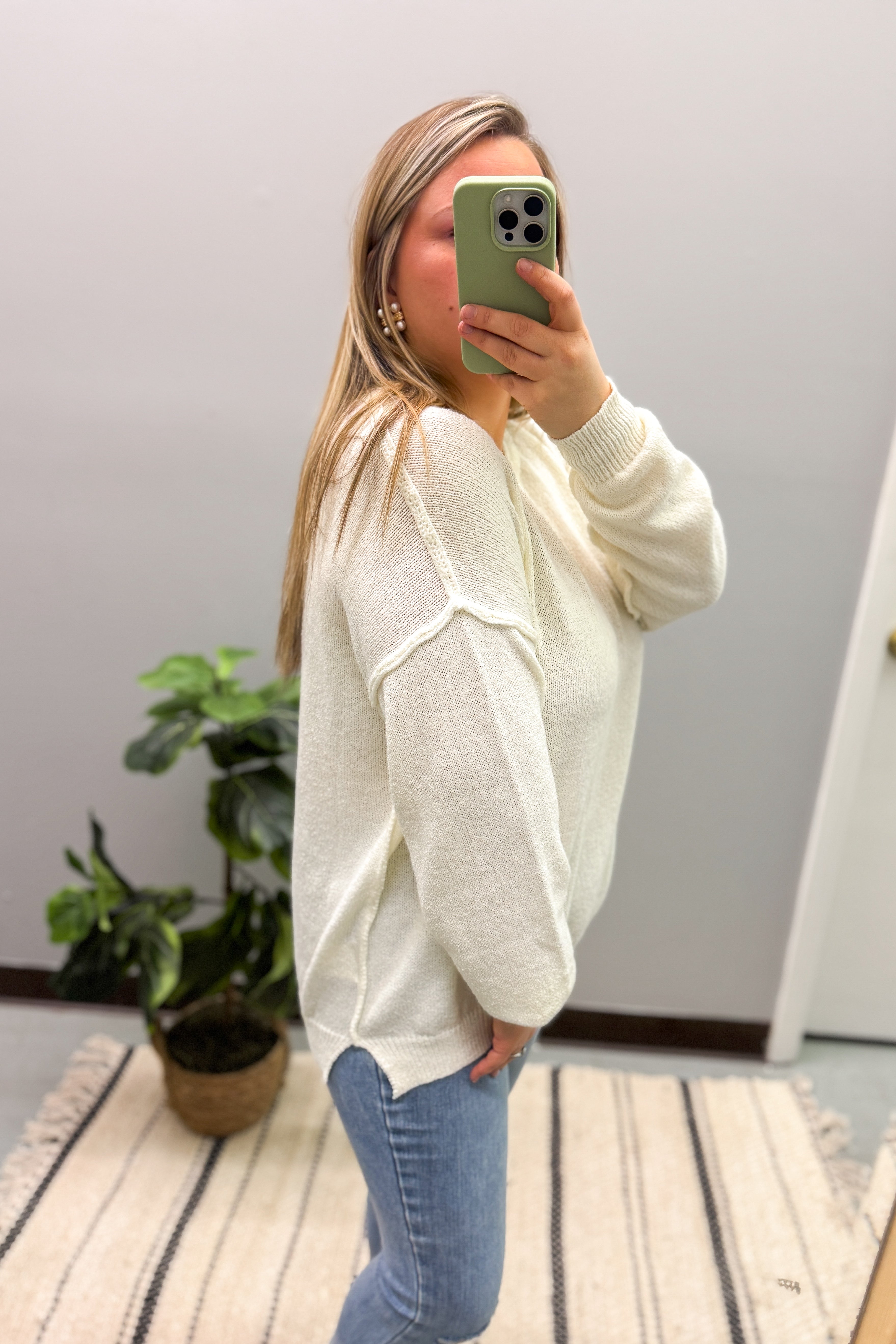 Bring On The Chill Sweater Top, Ivory