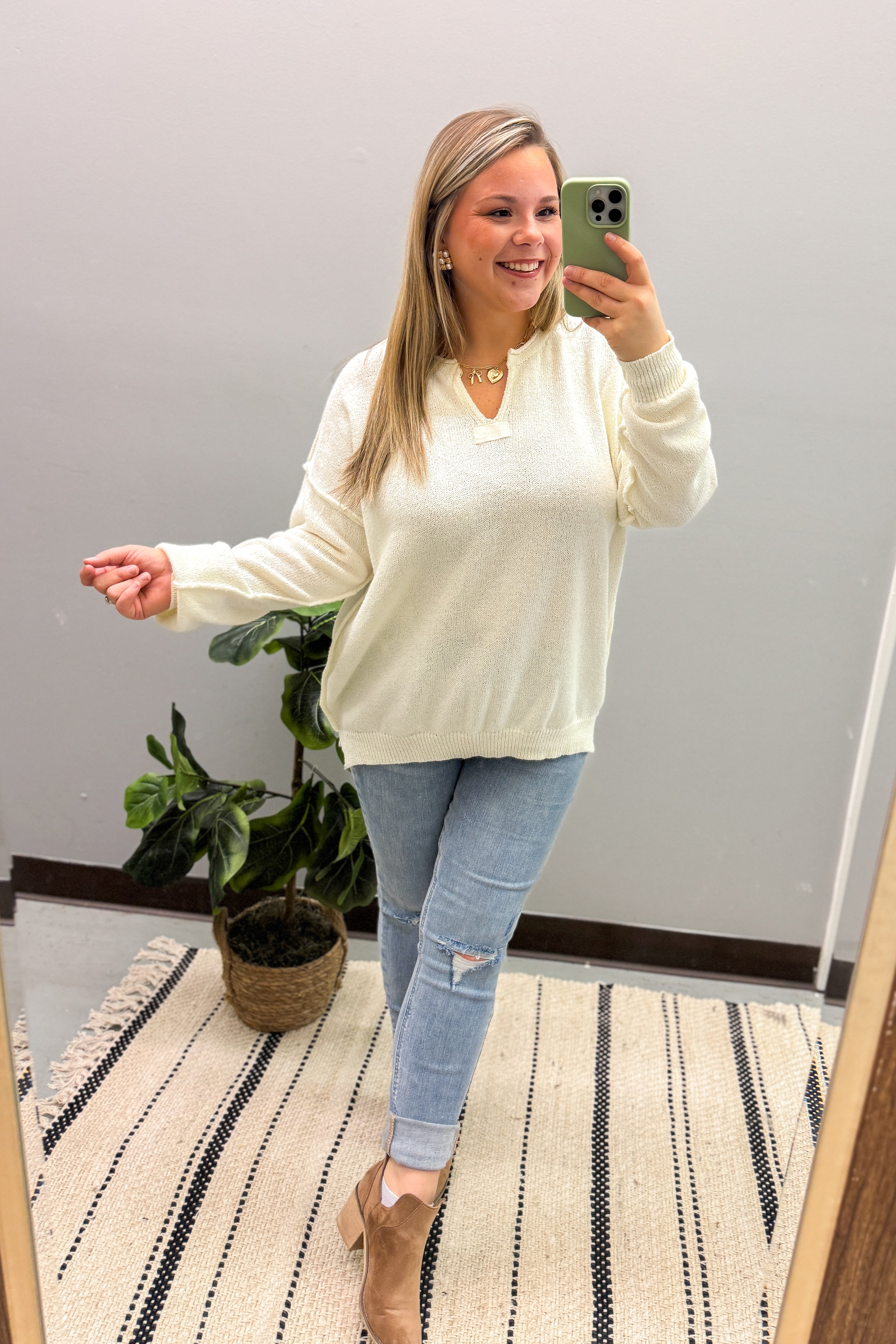 Bring On The Chill Sweater Top, Ivory