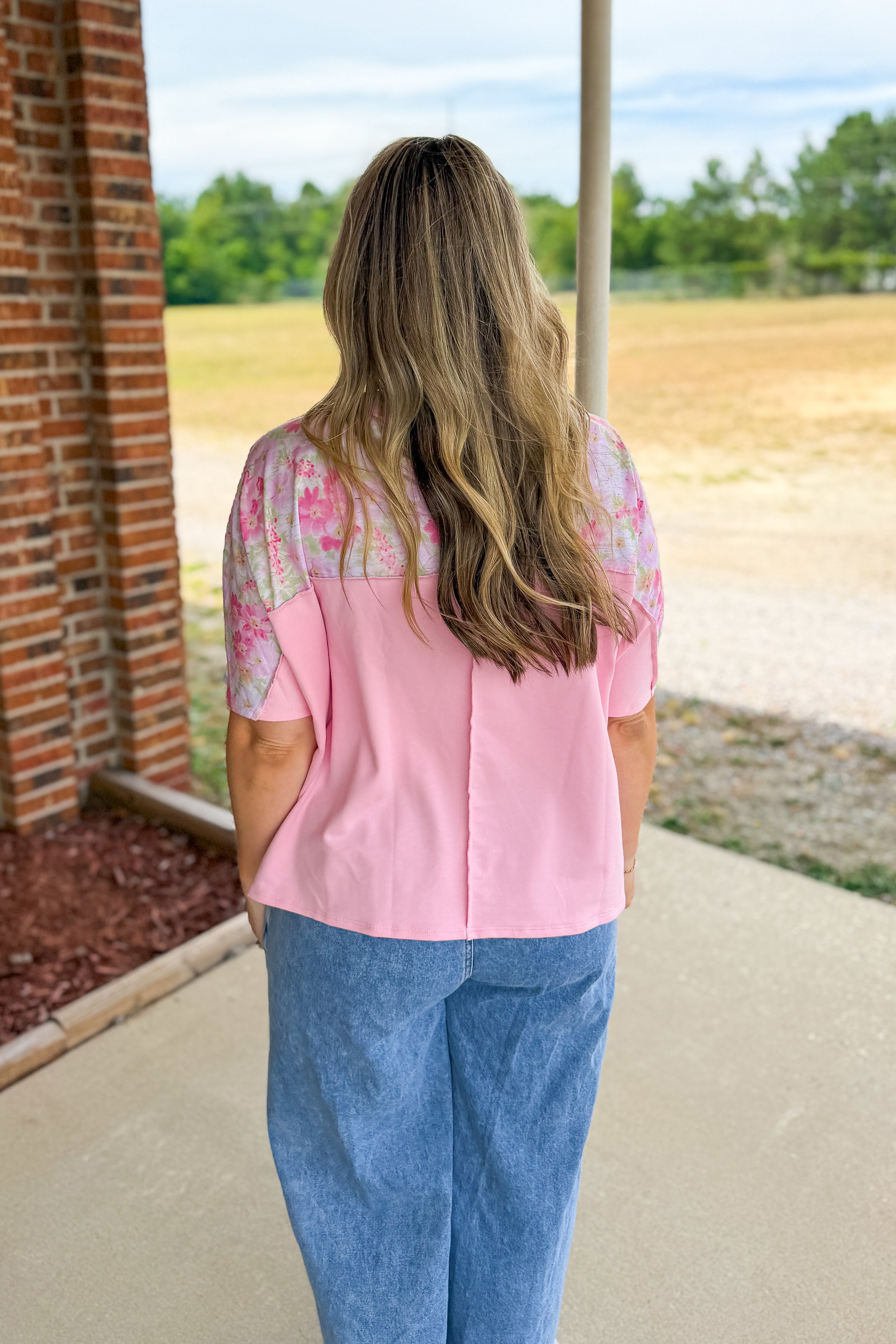 Spring Meadow Floral Pocket Top
