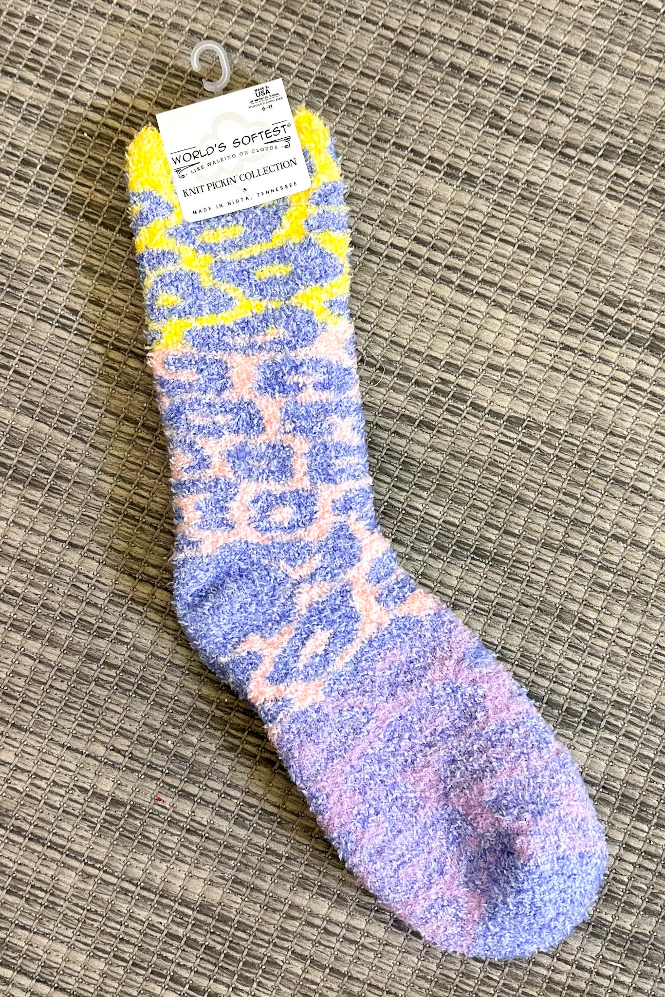 World's Softest Socks, Blue Multi Leopard