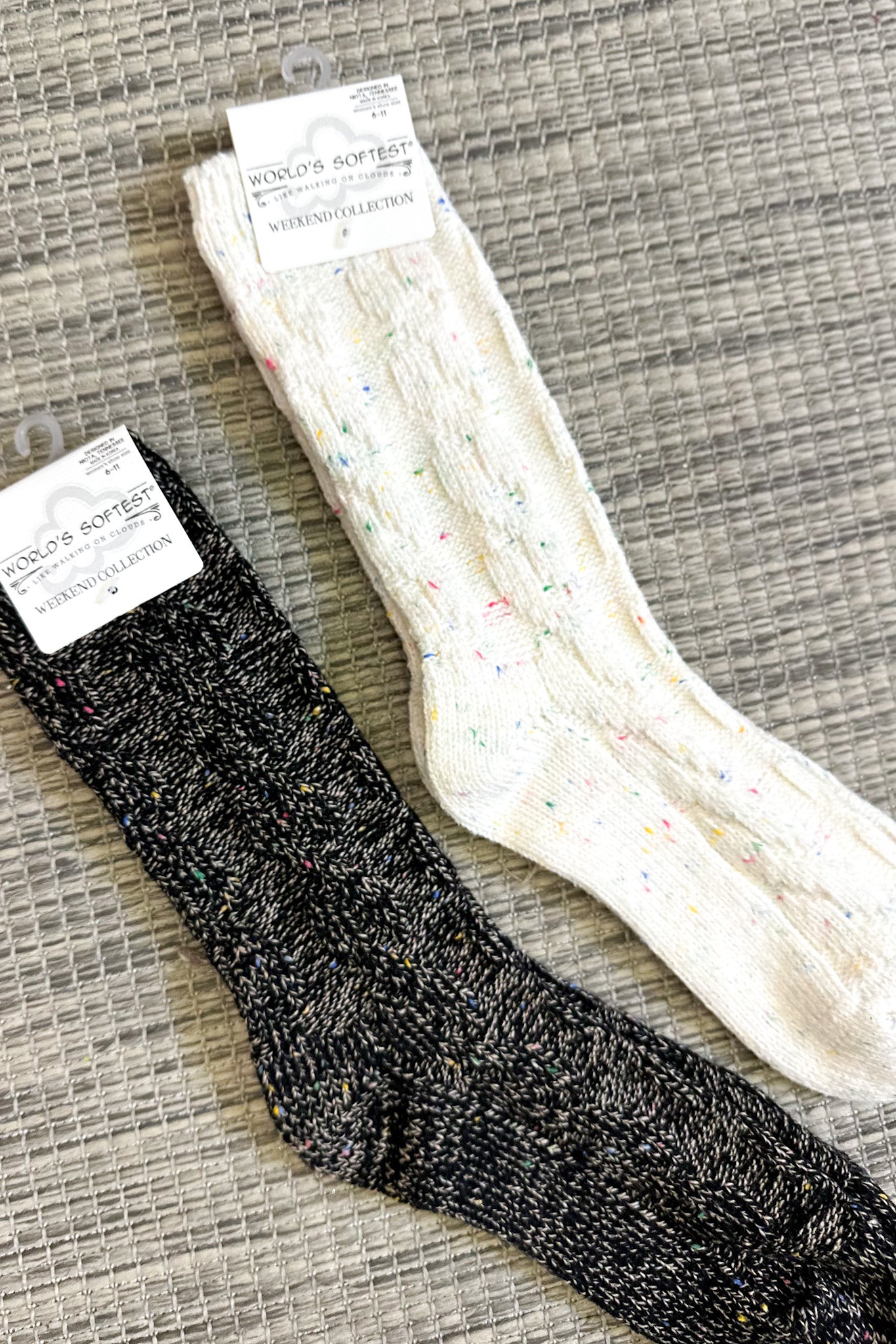 World's Softest Socks, Vanilla Confetti Cable Crew