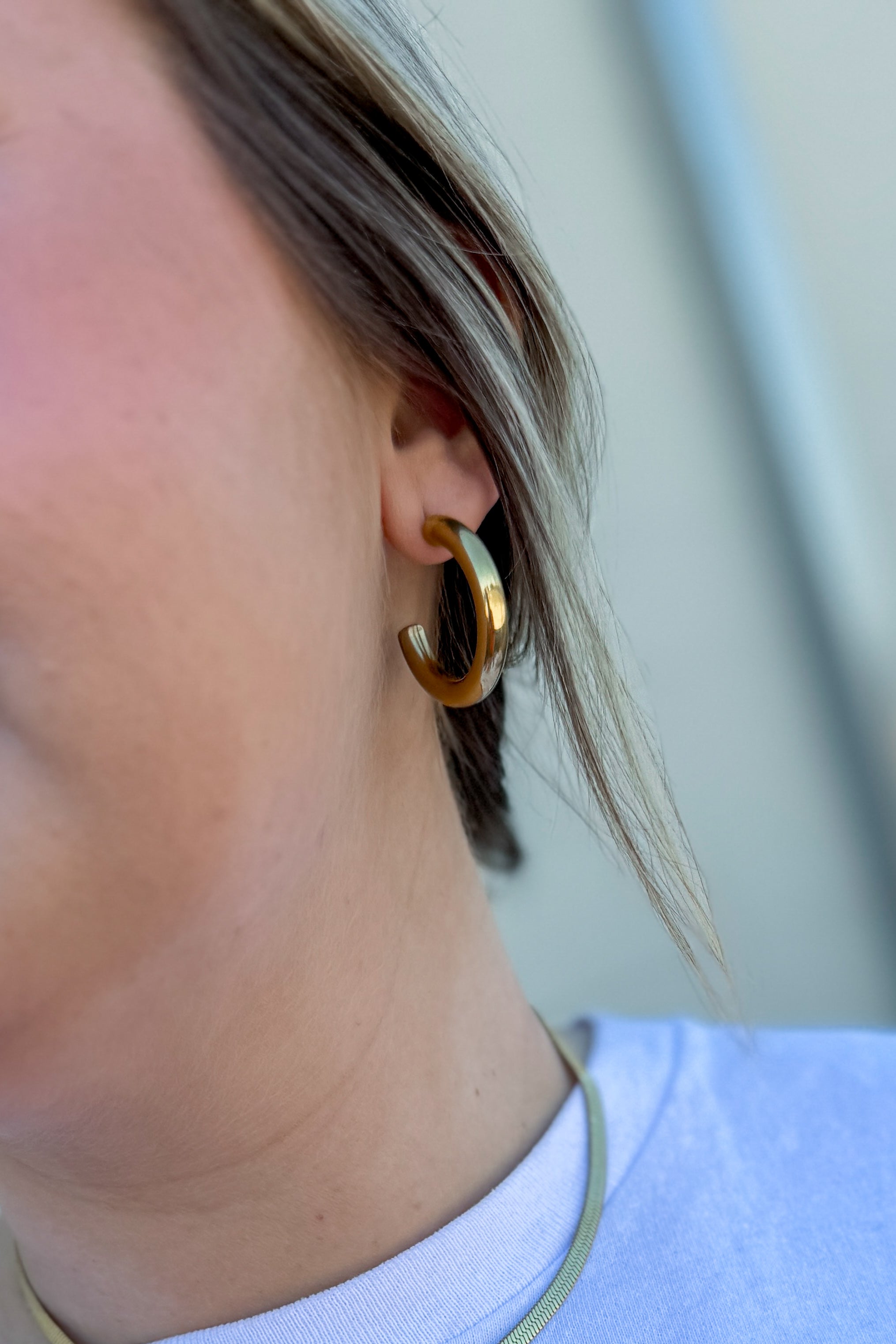 30mm Ally Hollow Hoops, Gold