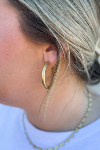 40mm Vicky Hollow Hoops, Gold