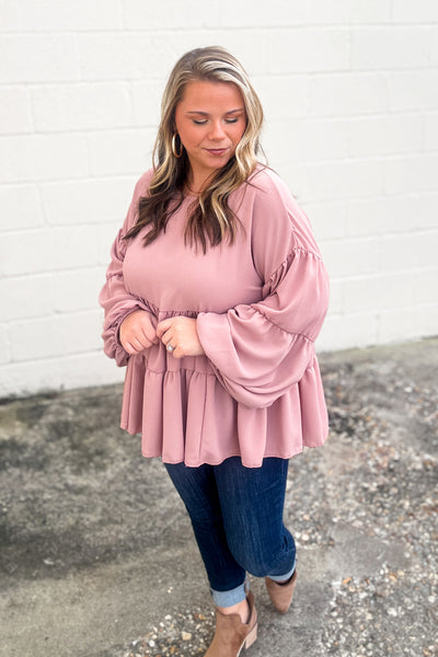 Fun With You Tiered Top, Mauve
