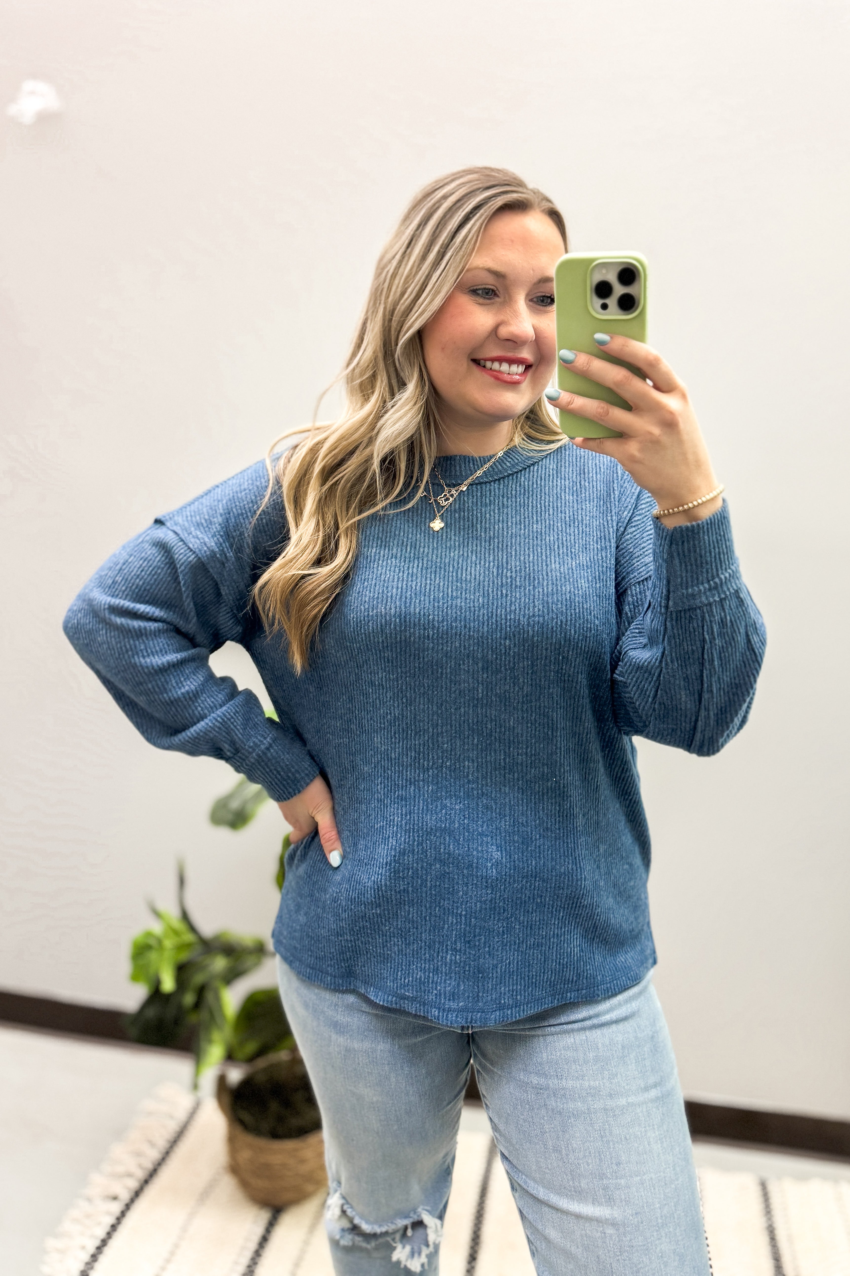 The Candice Top, Dusty Blue