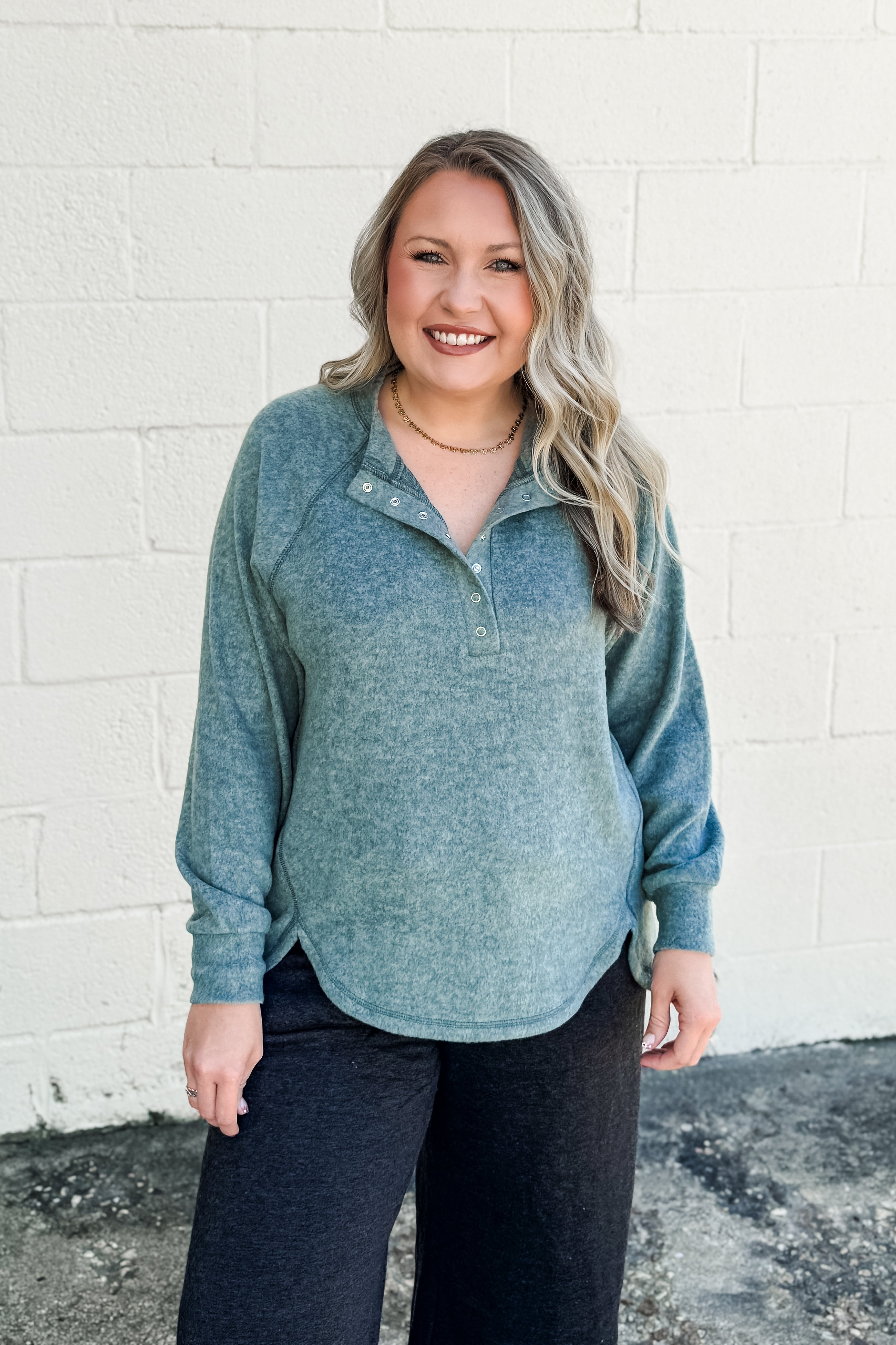 Comfy Stroll Pullover Top, Ash Jade