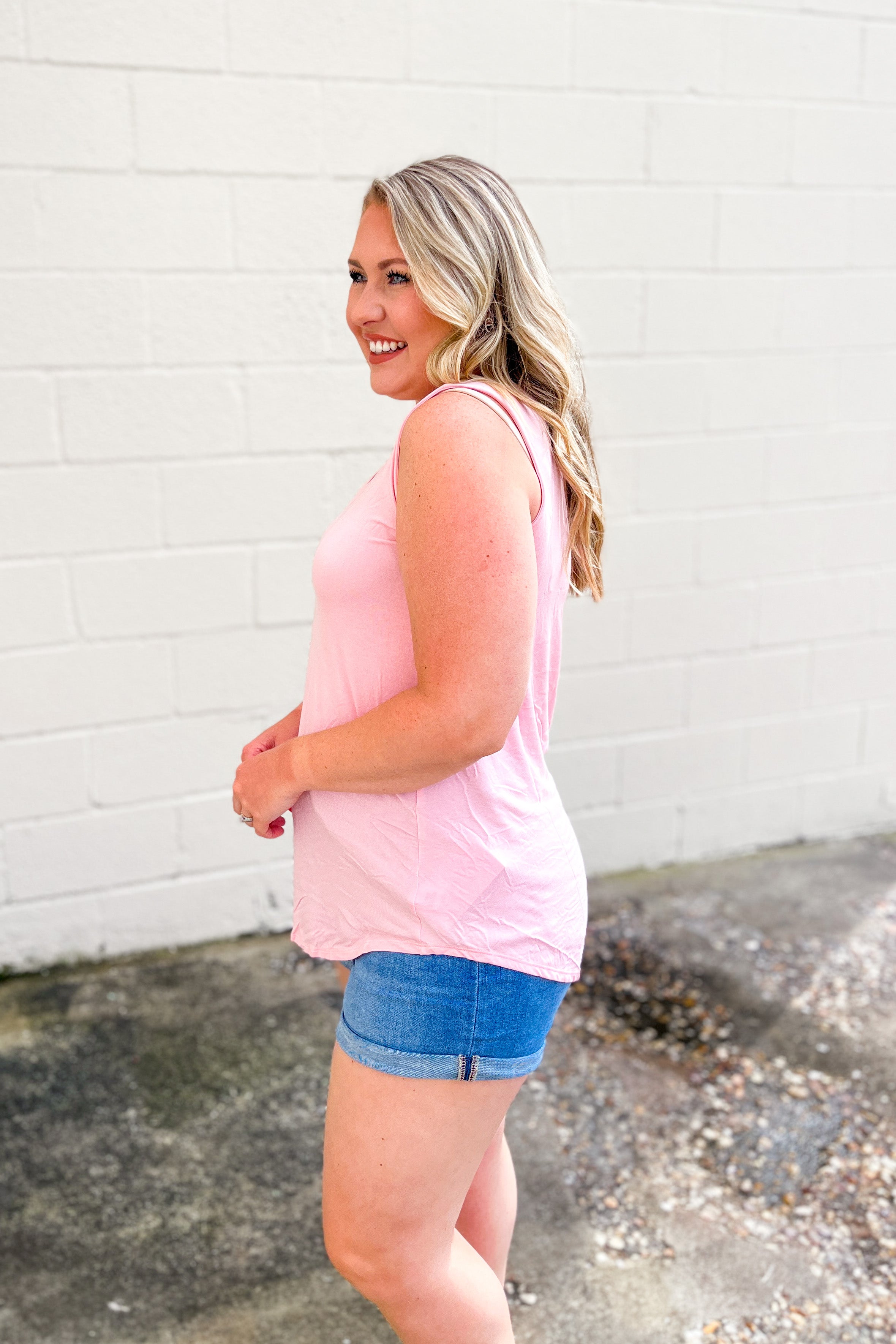 DEAL | Terri V-Neck Tank Top, Dusty Pink