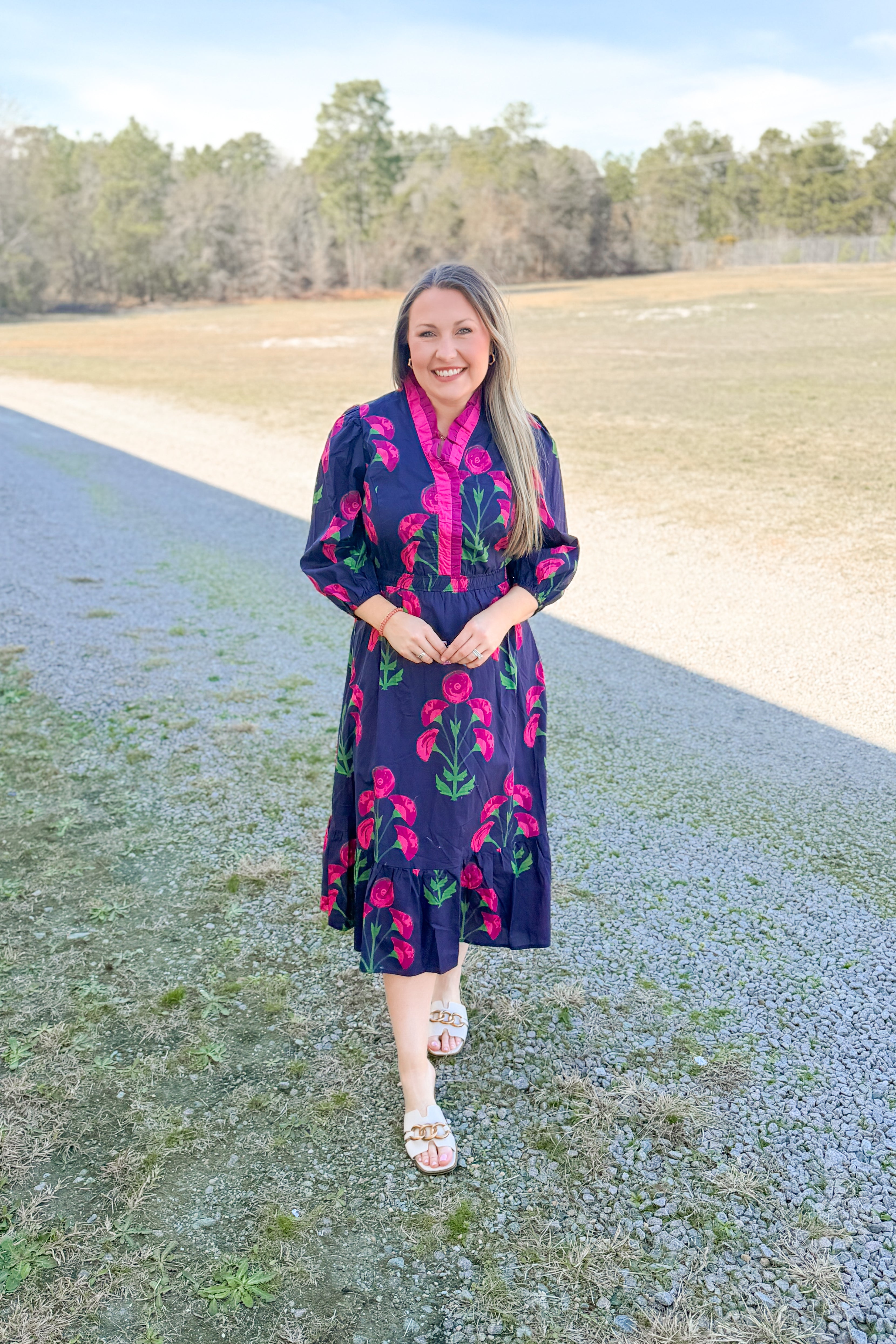 The Midnight Rose Midi Dress