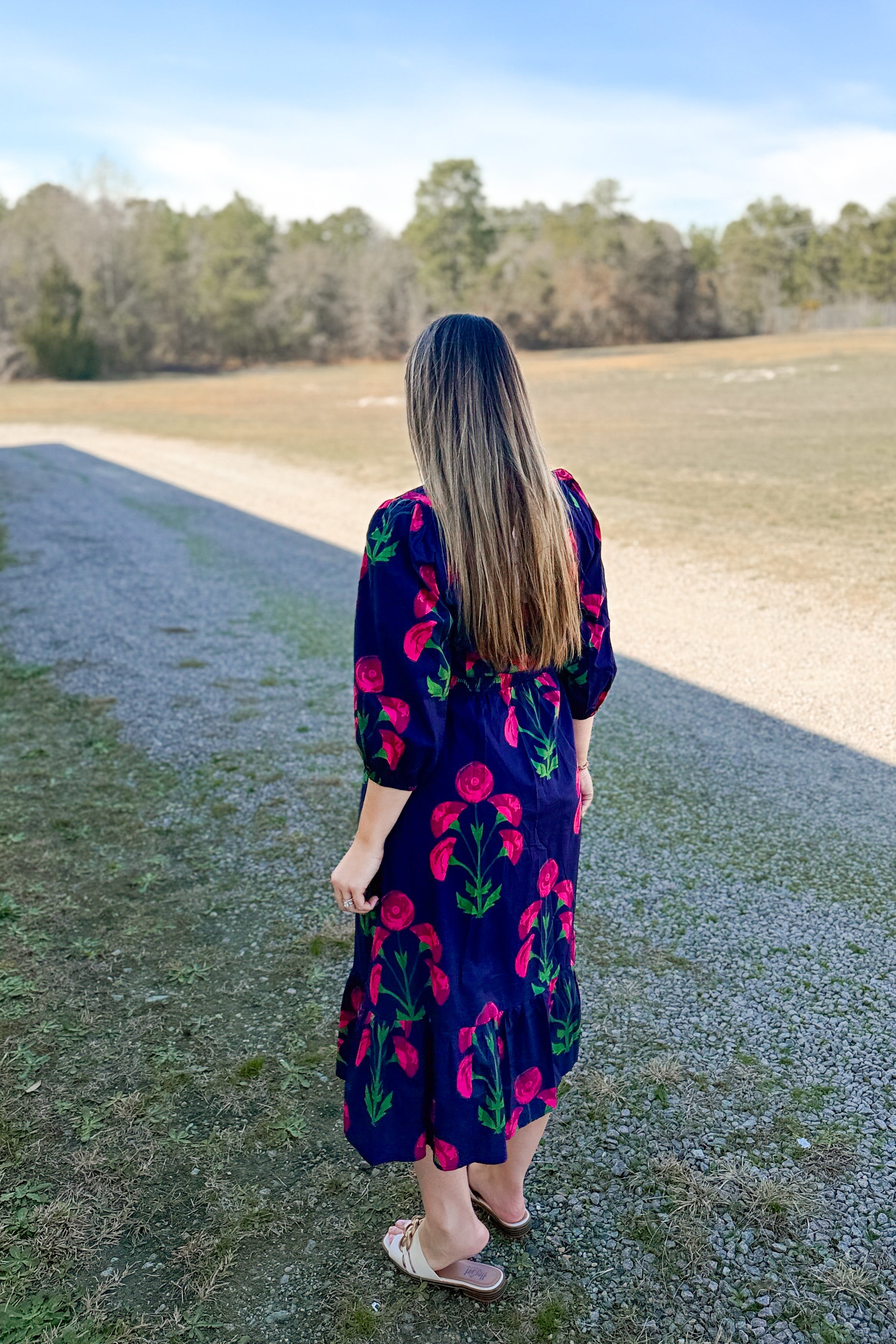 The Midnight Rose Midi Dress