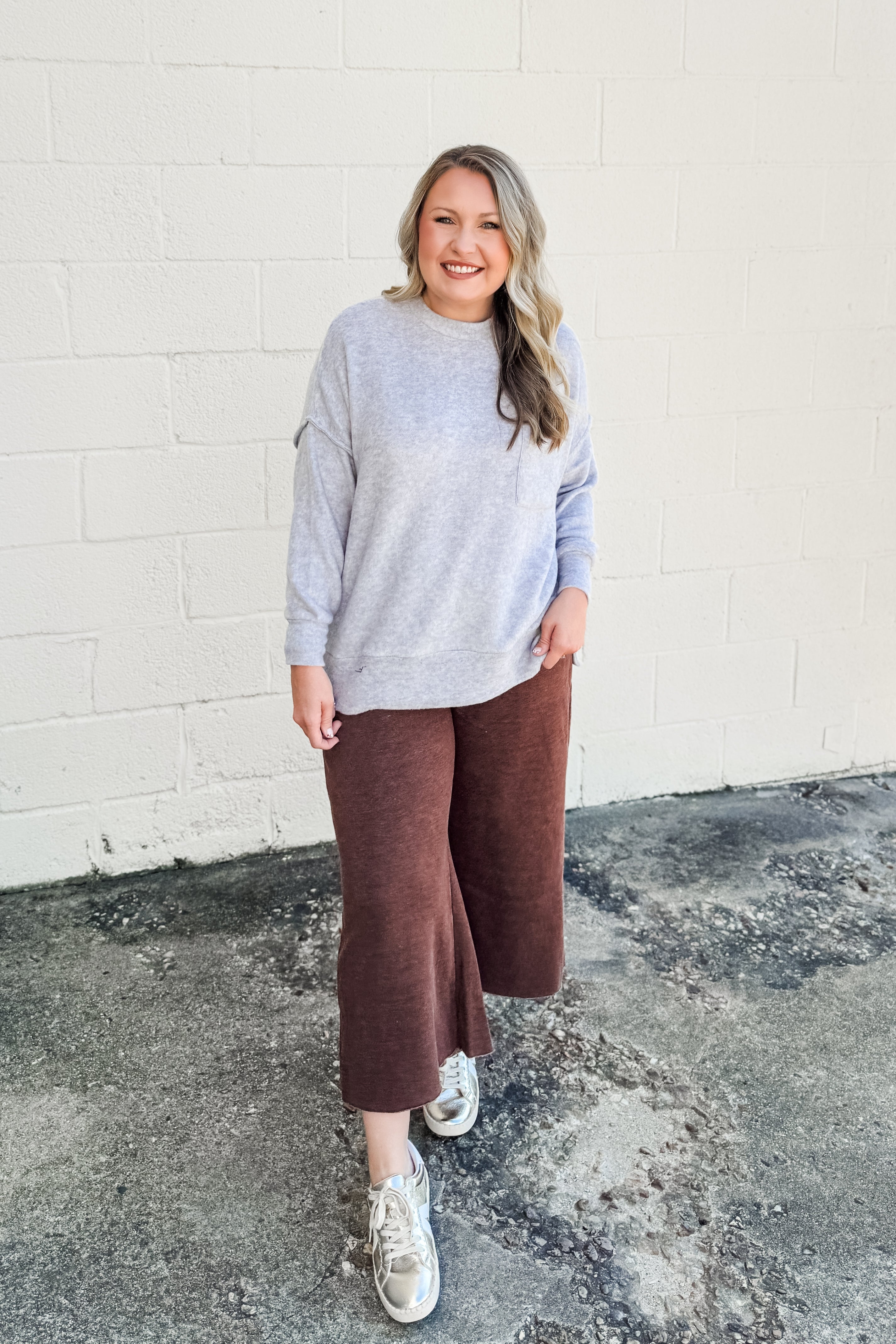 The Cassie Sweater Pullover, Heather Grey