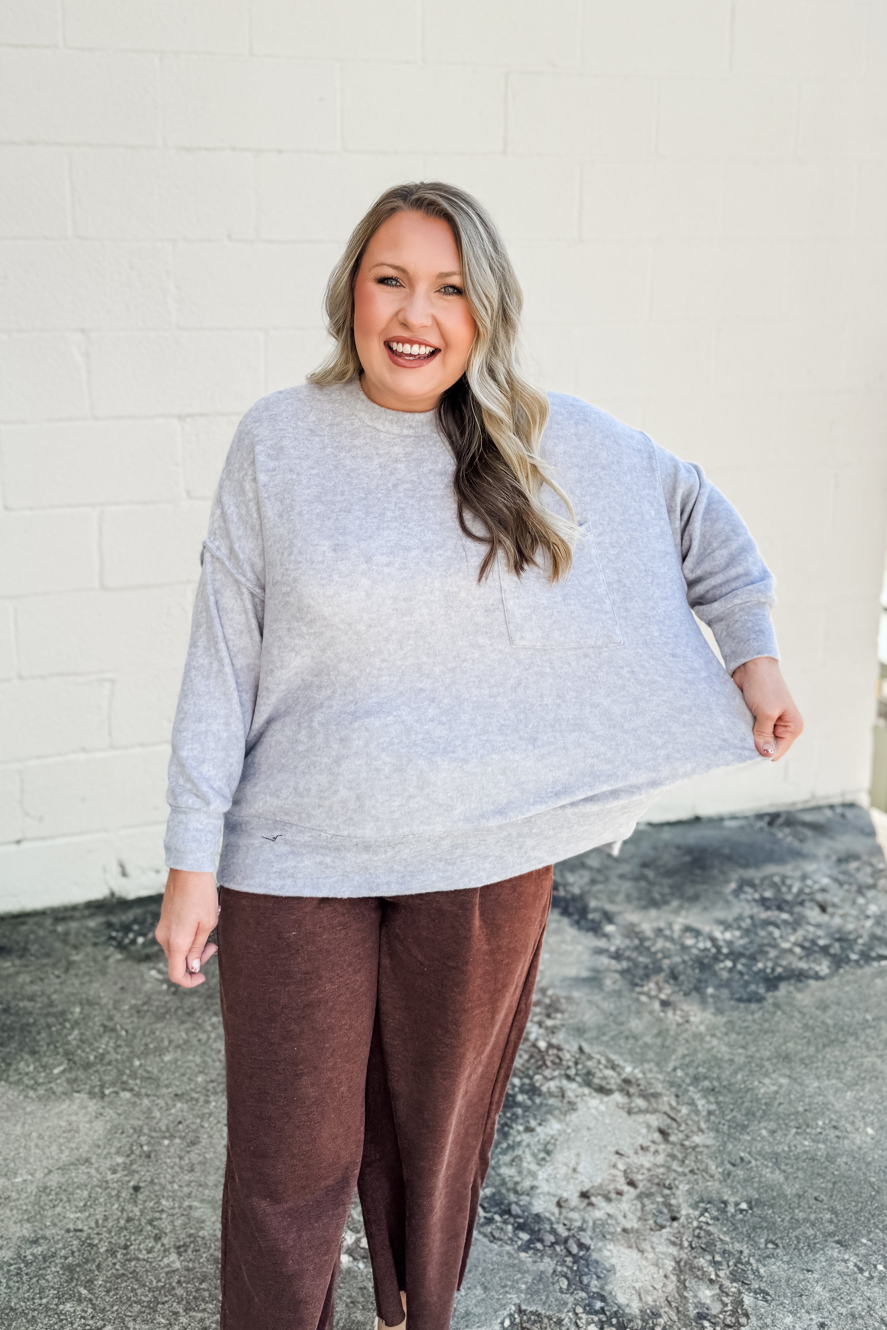 The Cassie Sweater Pullover, Heather Grey