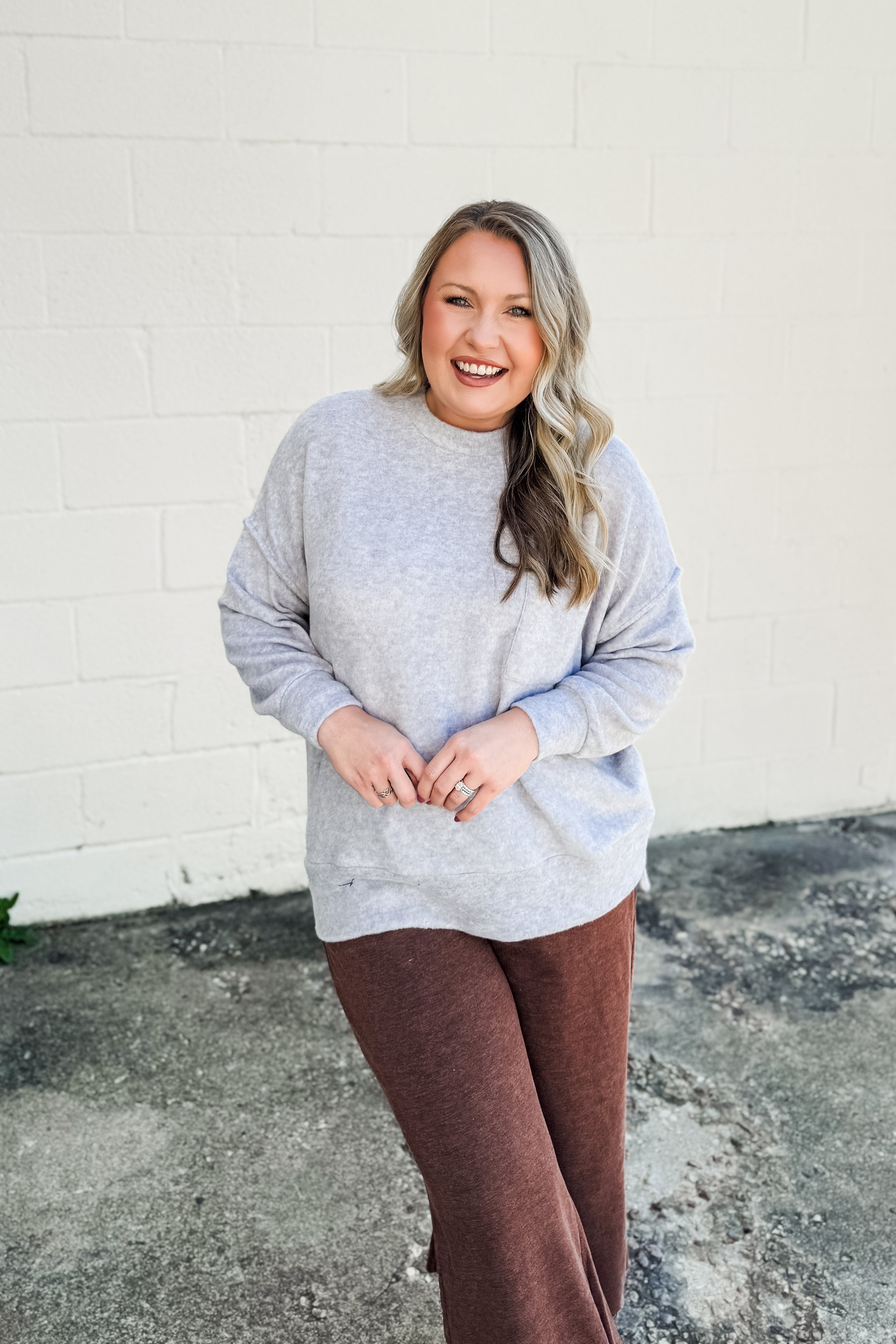 The Cassie Sweater Pullover, Heather Grey