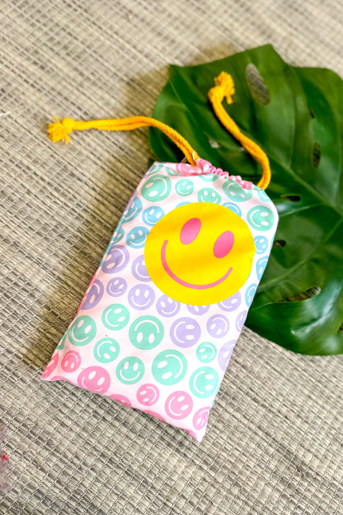 Pastel Happy Face Quick Dry Beach Towel