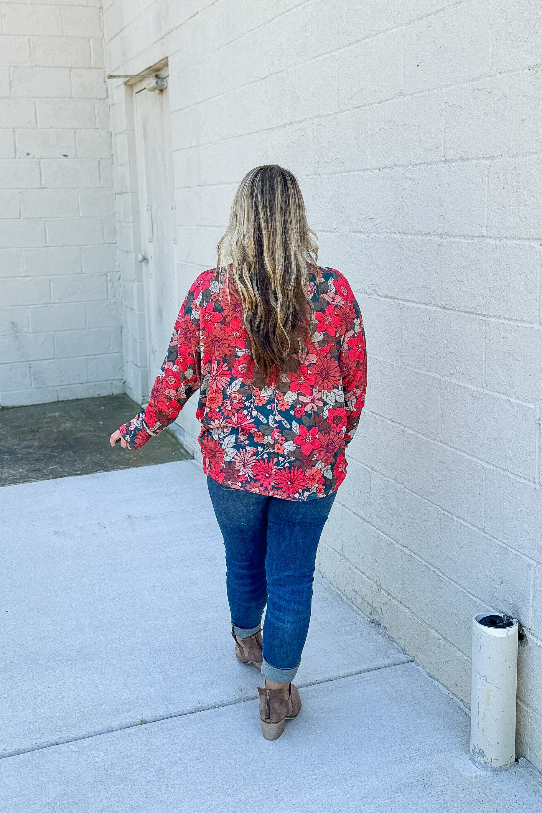 Gonna Find You Floral Top, Red/Green