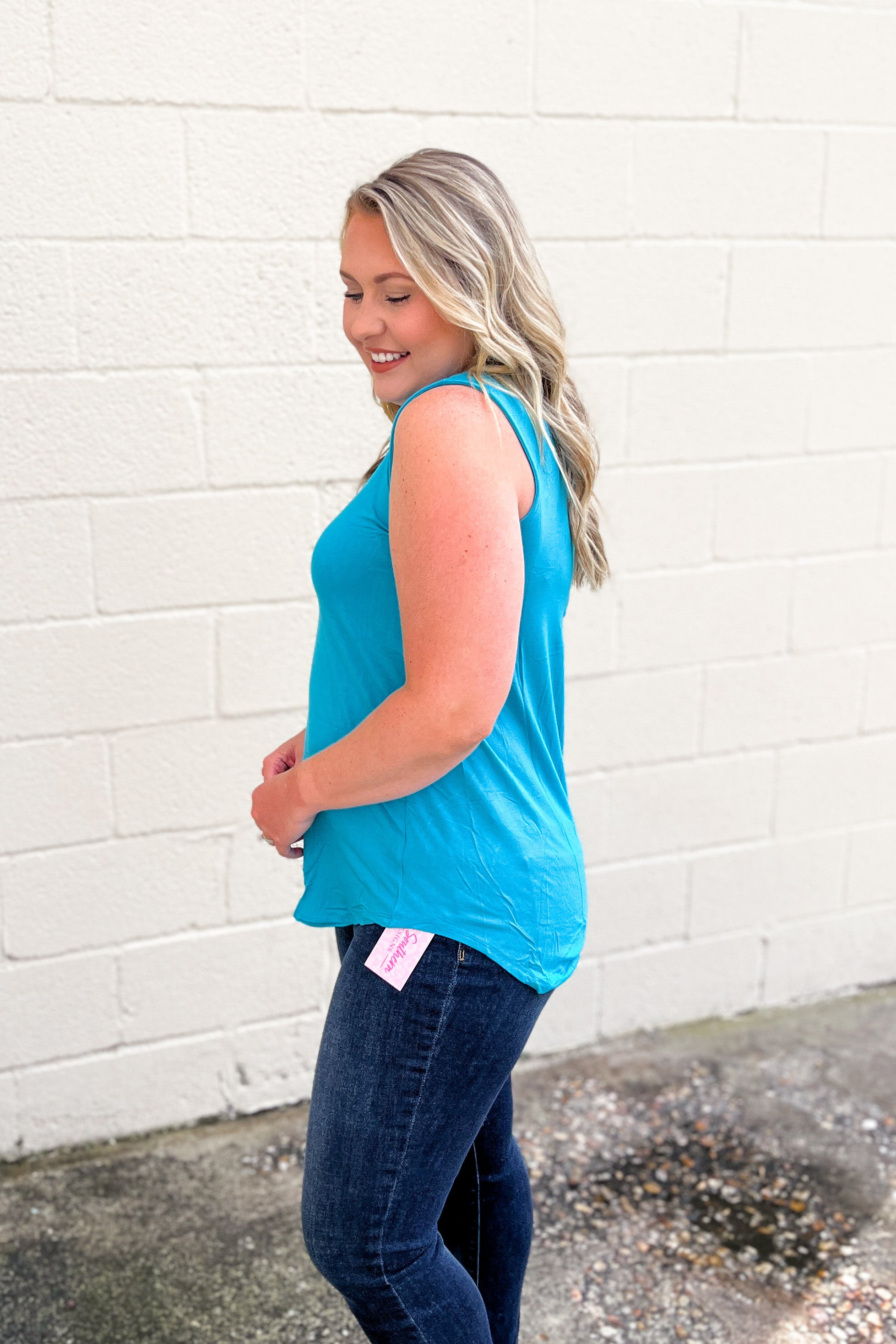 DEAL | Terri V-Neck Tank Top, Ice Blue