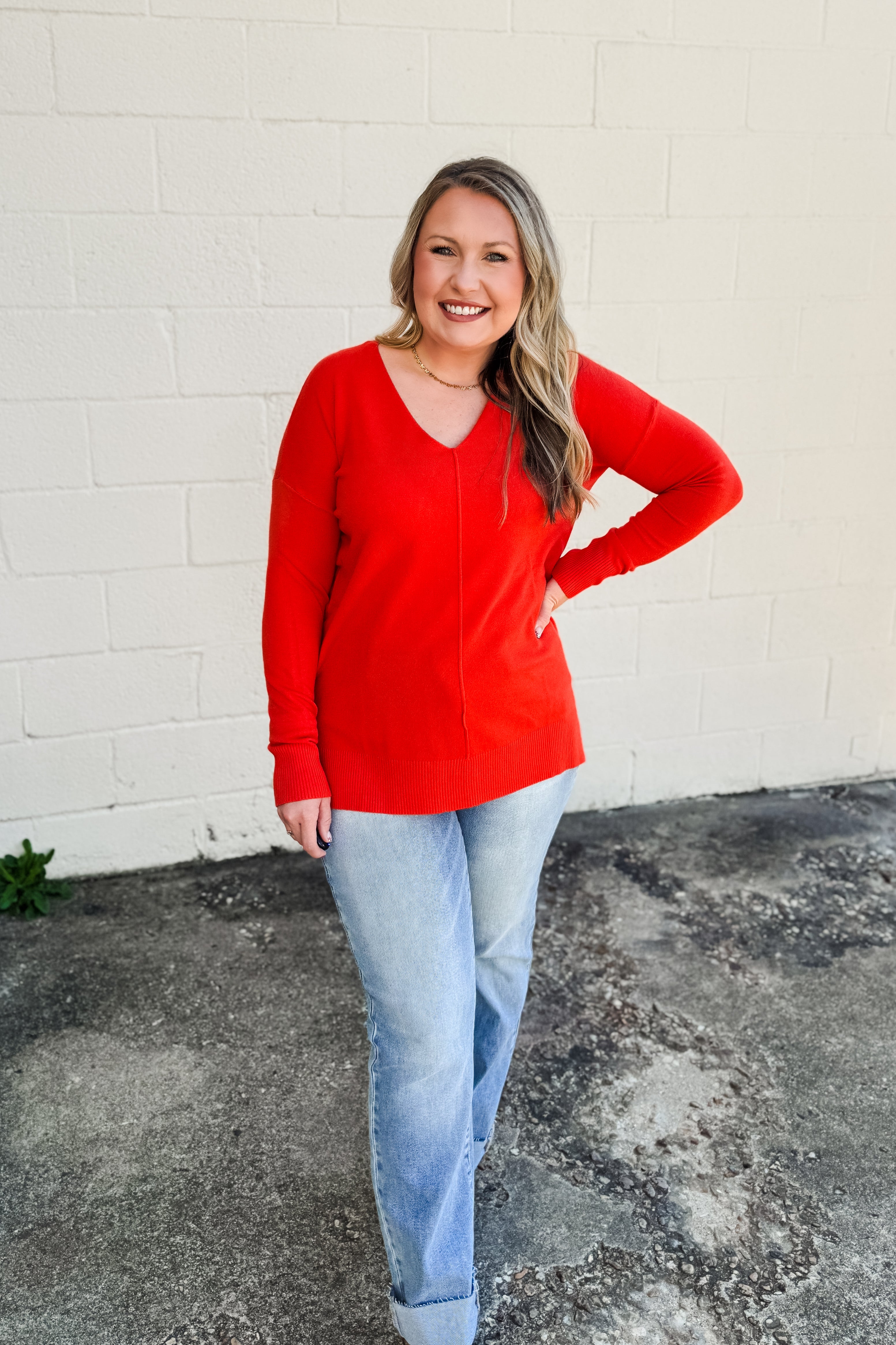 Cozy Charm Top, Burnt Orange