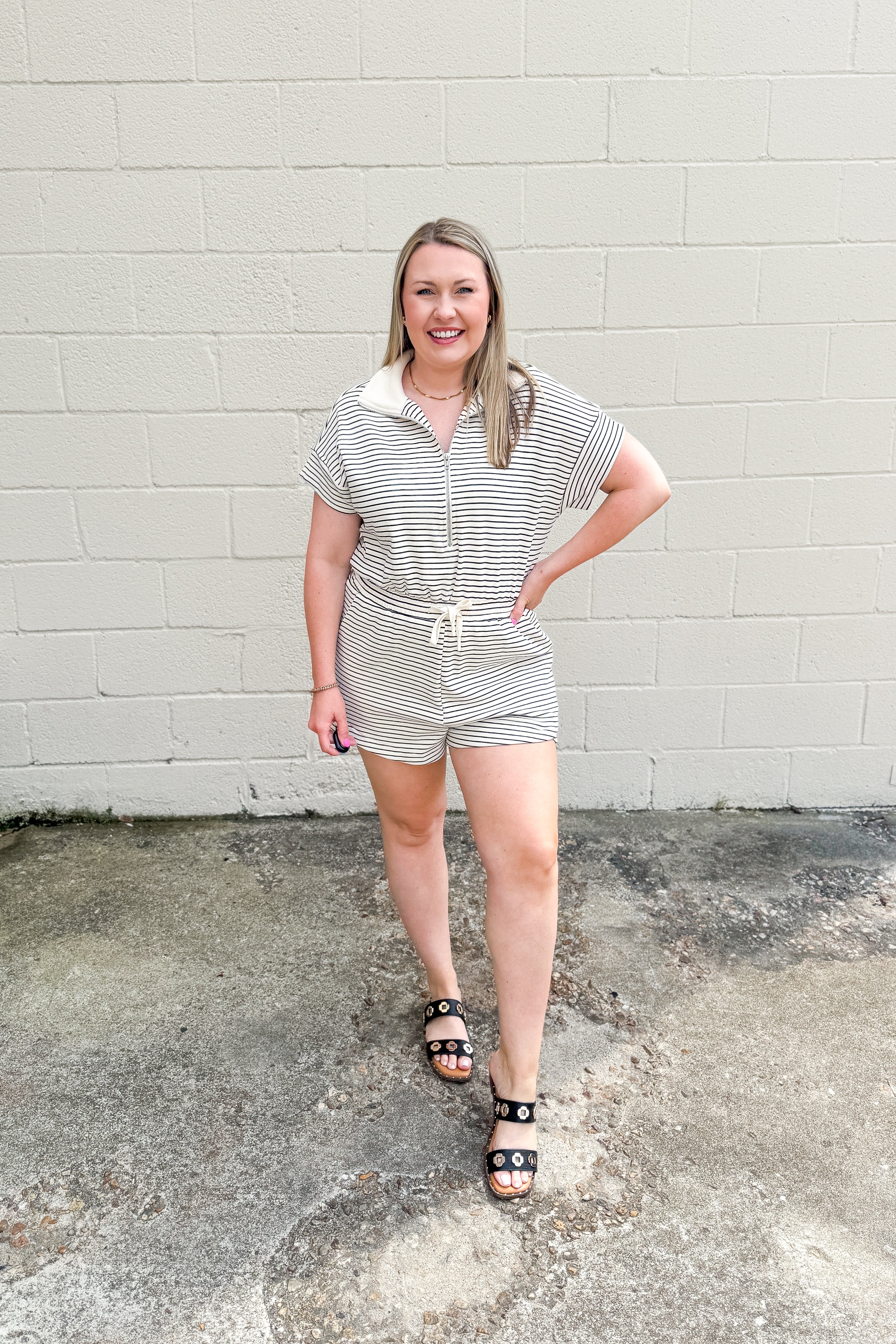 Jump For Joy Striped Romper