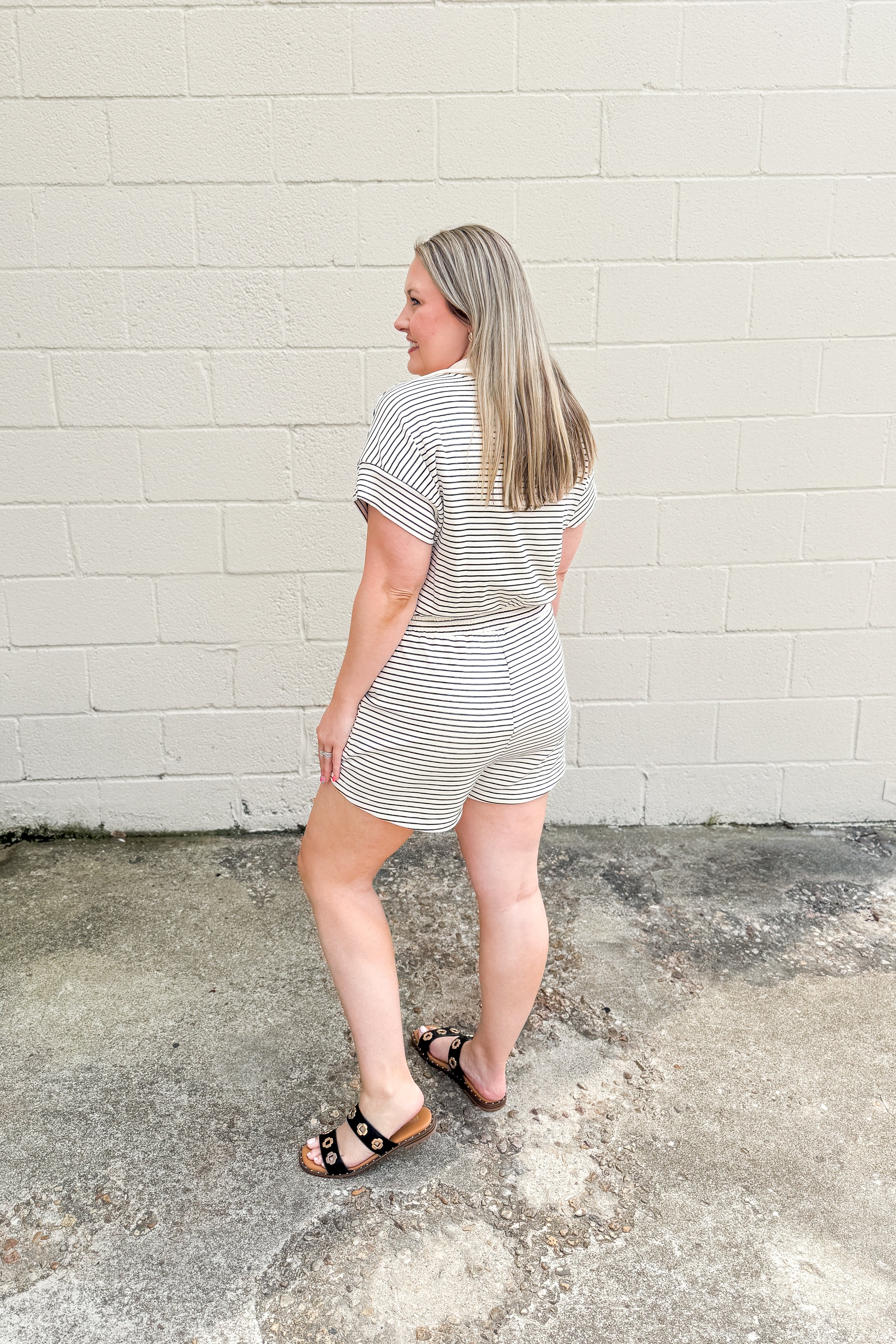 Jump For Joy Striped Romper