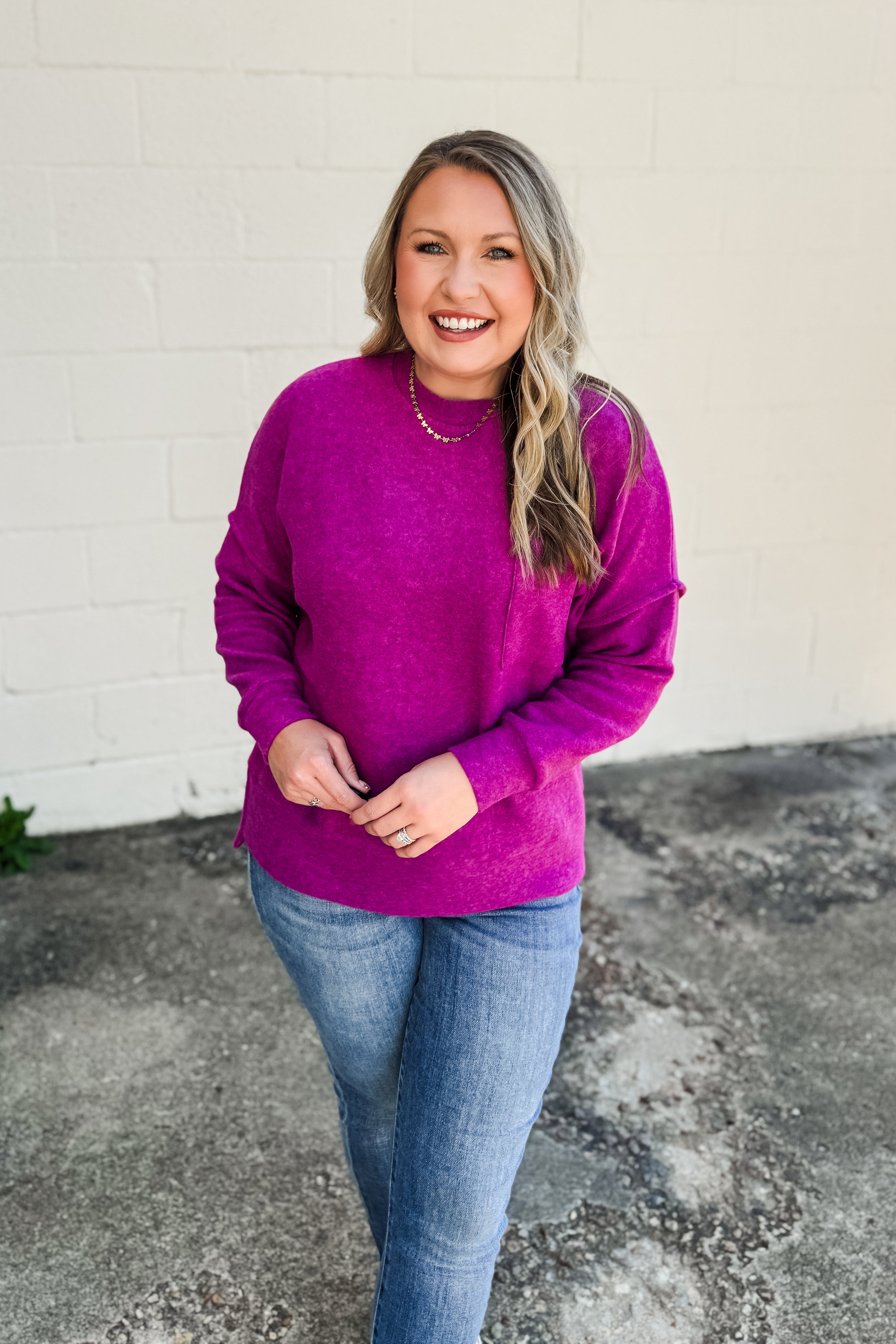The Cassie Sweater Pullover, Light Plum