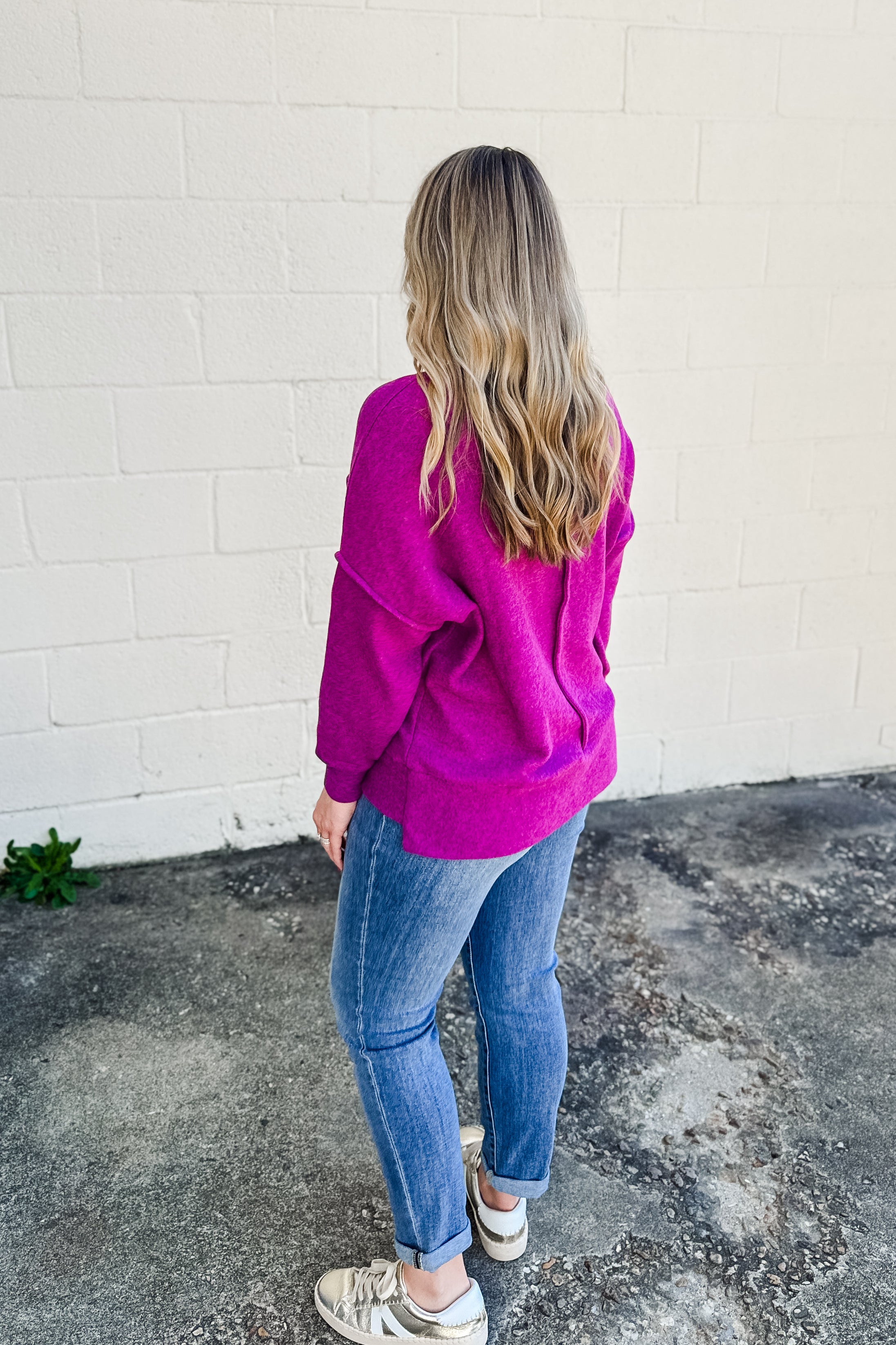 The Cassie Sweater Pullover, Light Plum
