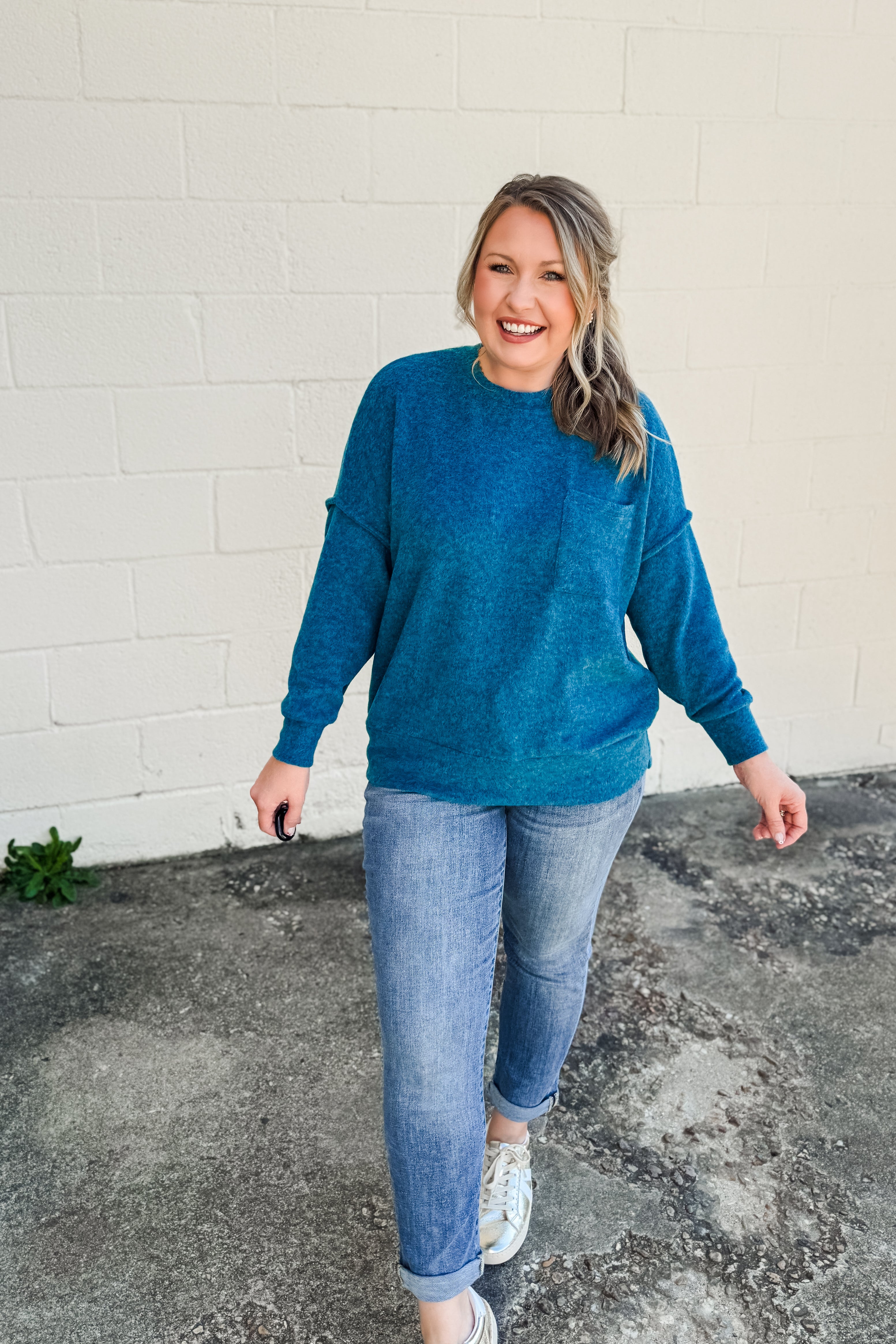 The Cassie Sweater Pullover, Teal