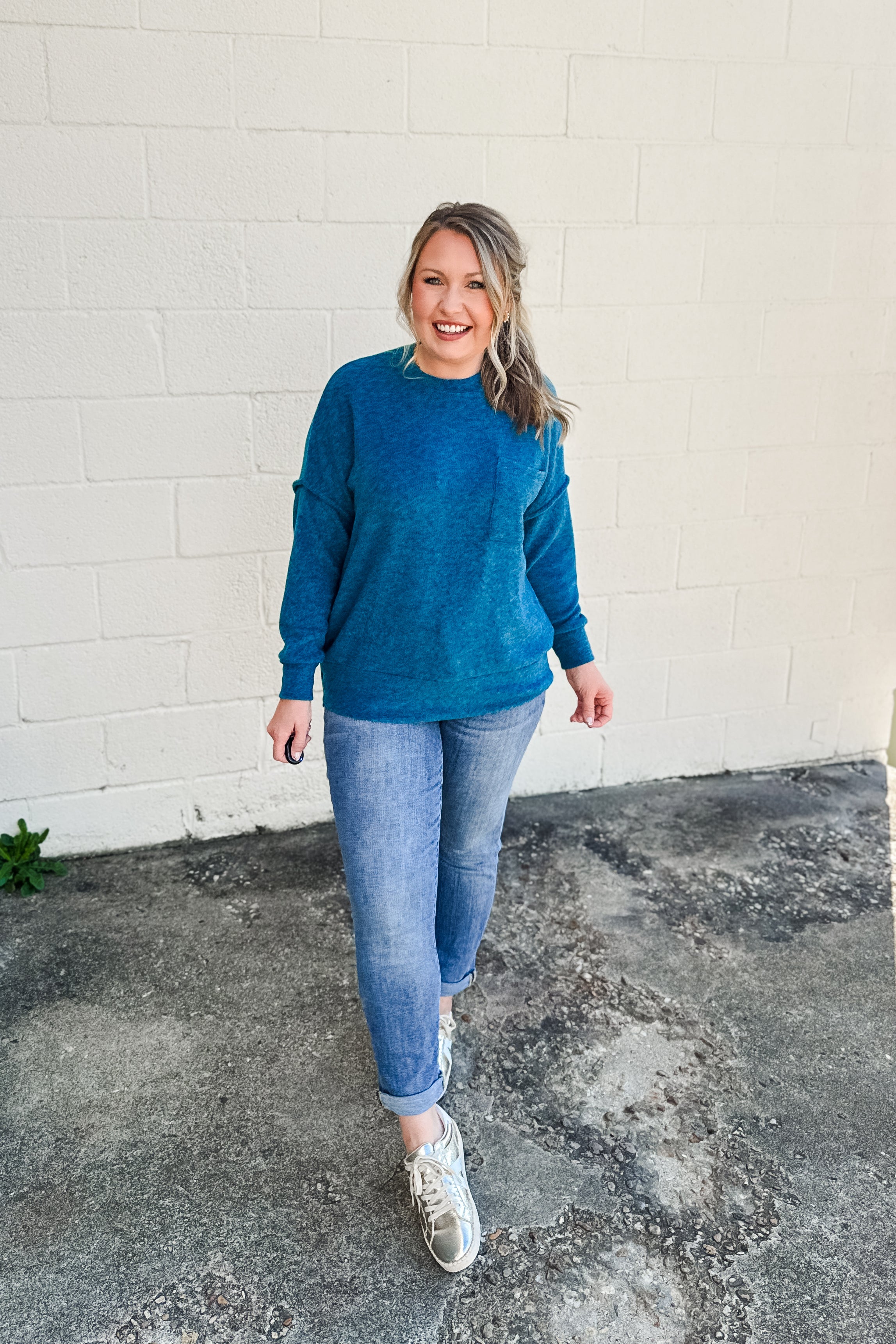 The Cassie Sweater Pullover, Teal